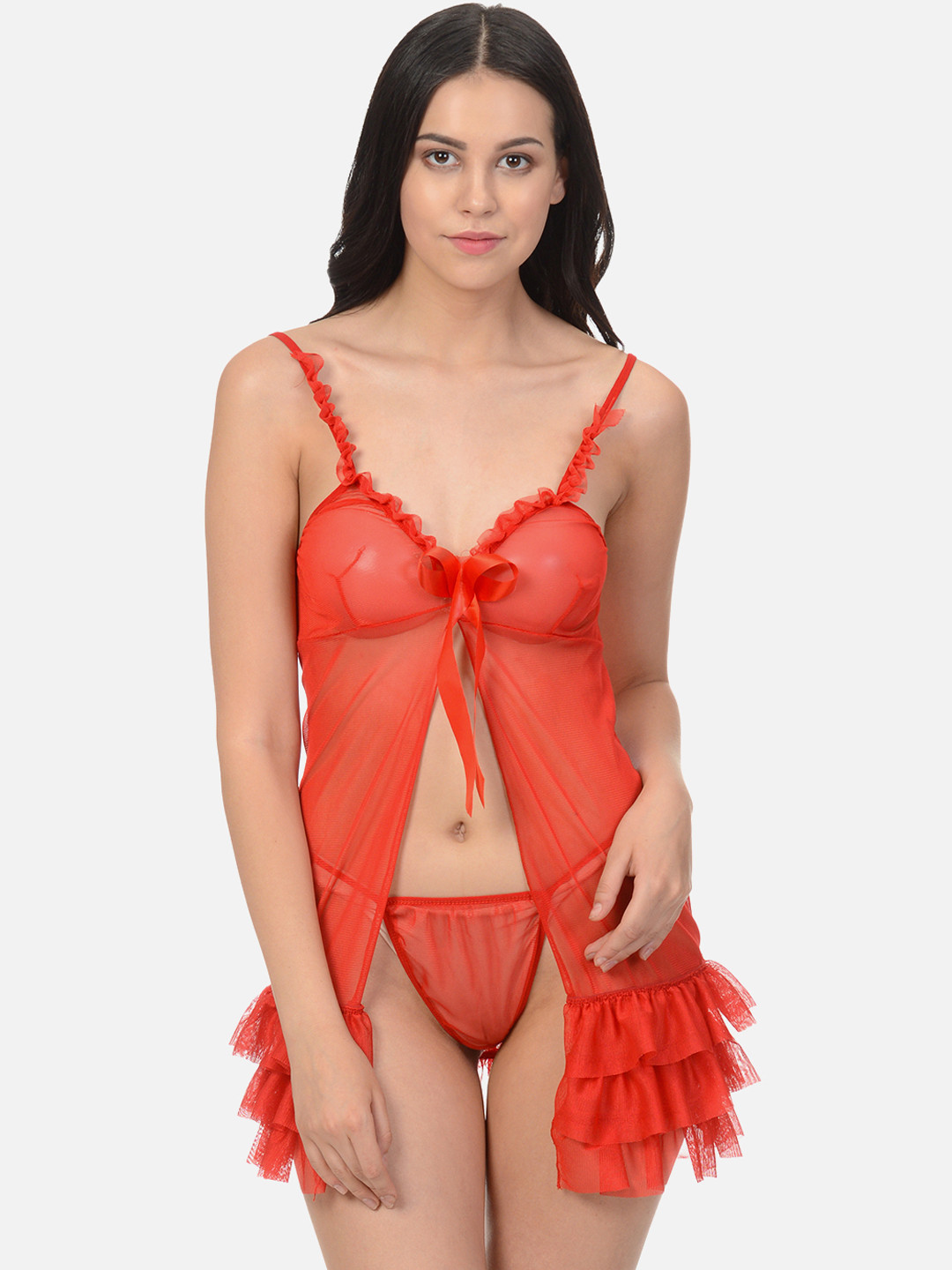 mod & shy Red Solid Baby Doll MSN06