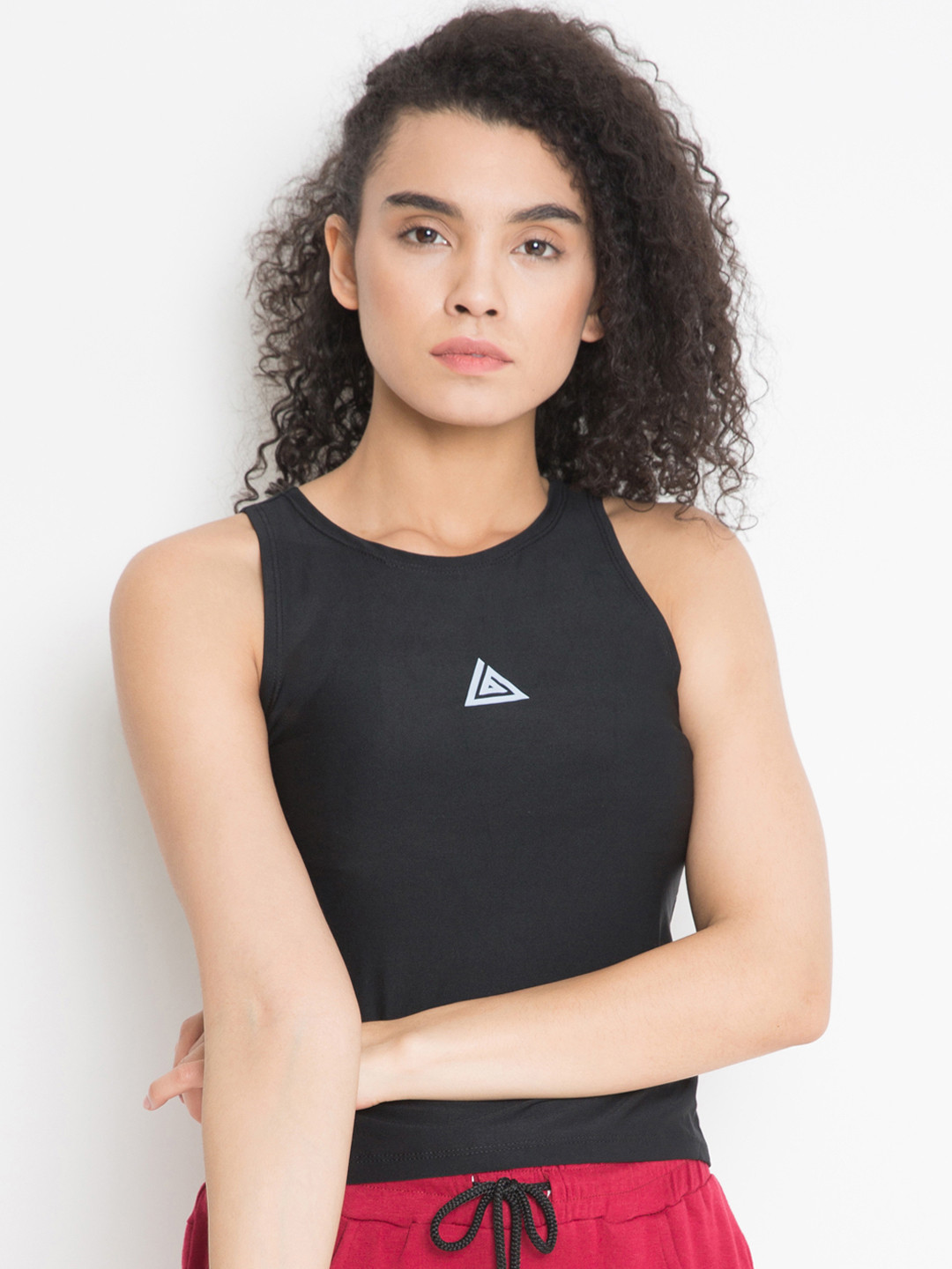 Aesthetic Bodies Women Black Solid Round Neck T-shirt