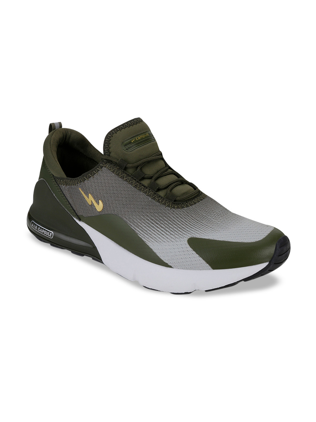 Campus Men Olive Green & Grey Mesh DRAGON GOLD Running Shoes