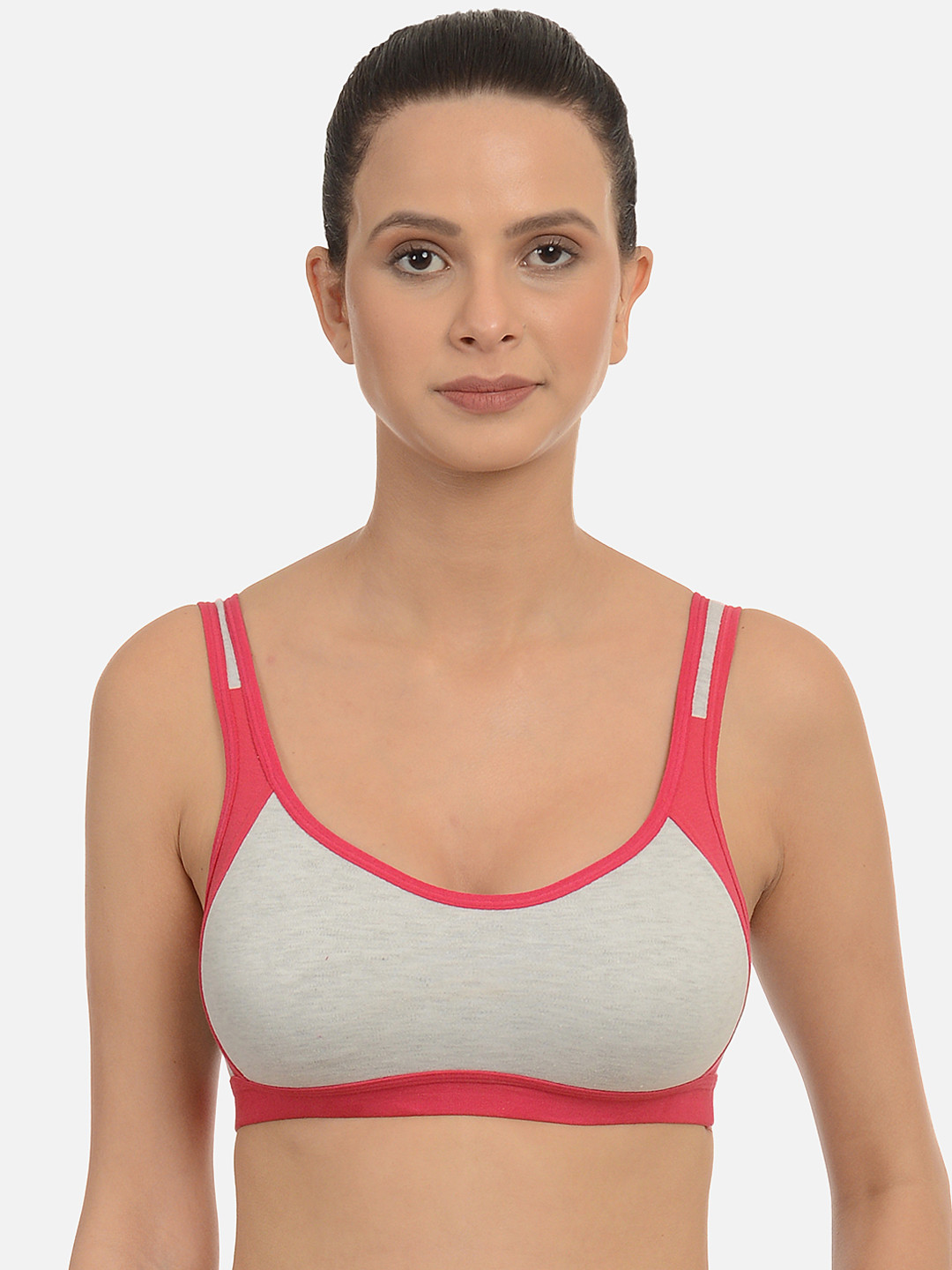 mod & shy Grey Colourblocked Non-Wired Non Padded Beginners Bra MS107