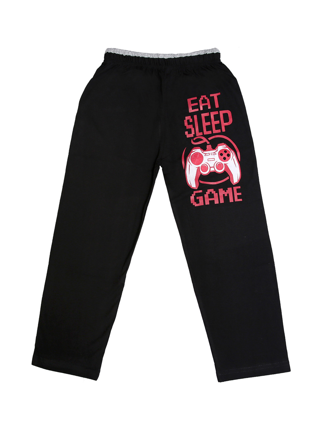 SWEET ANGEL Kids Black Printed Straight-Fit Track Pants