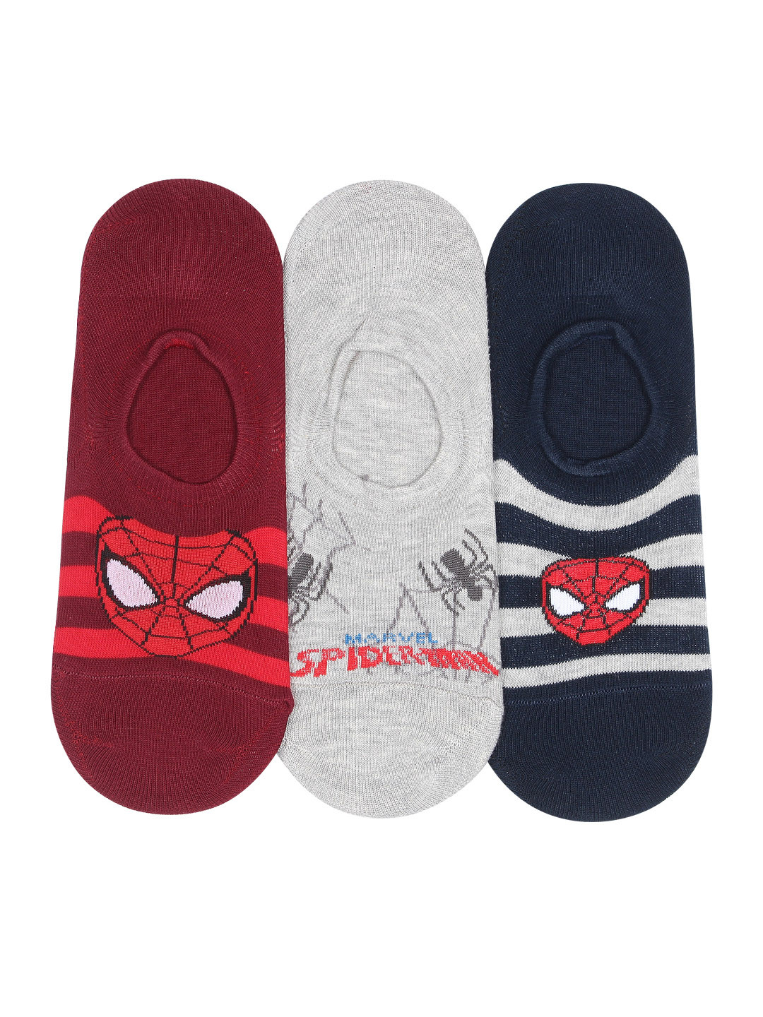 Supersox Boys Pack of 3 Assorted Spider Man Shoe Liners
