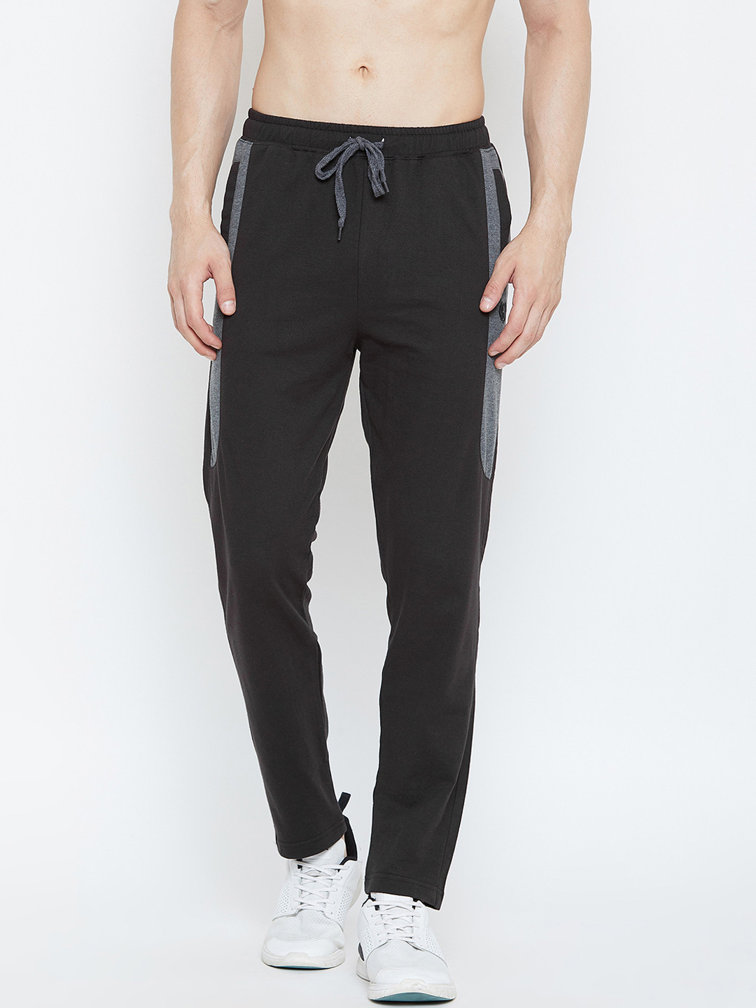 Adobe Men Black Slim-Fit Solid Track Pants