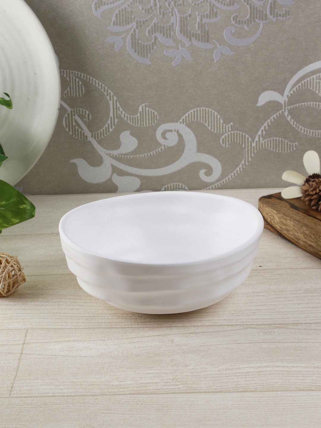 Servewell White 2 Pieces Solid Melamine Bowls Set