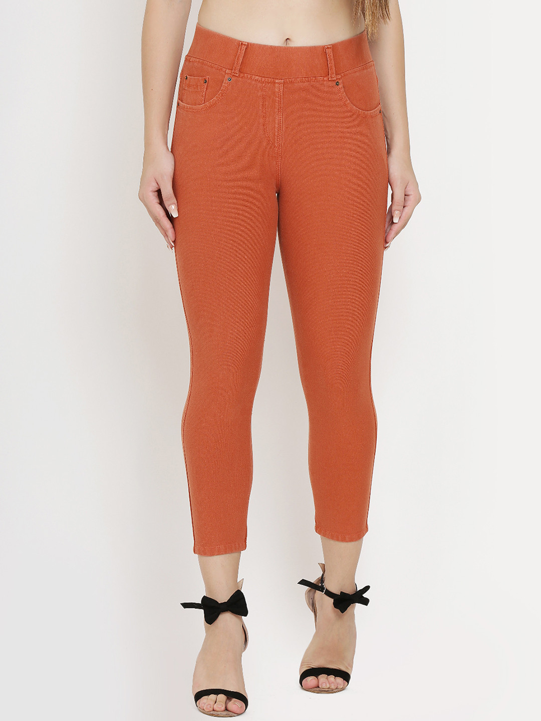 Westwood Women Brown Relaxed Skinny Fit Solid Regular Trousers