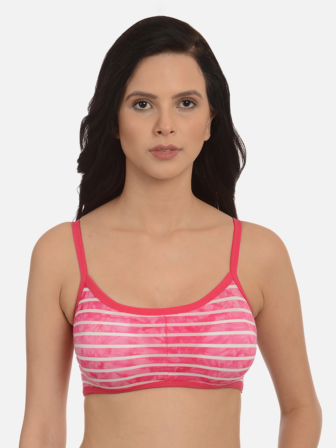 mod shy Pink Printed Non Wired Lightly Padded Bralette Bra MS116