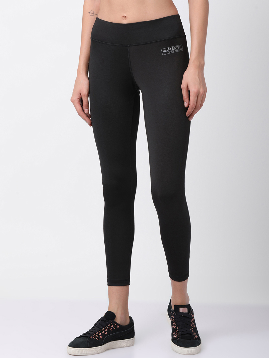 GOLDSTROMS Women Black Solid Dri Fit Tights