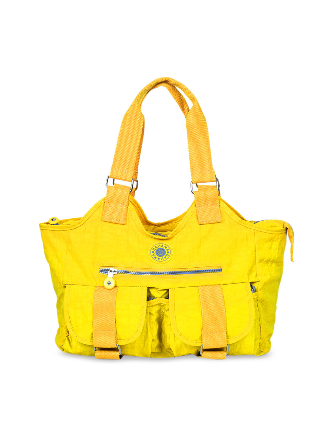 BAHAMA Crinkle Range Yellow Solid Handheld Bag