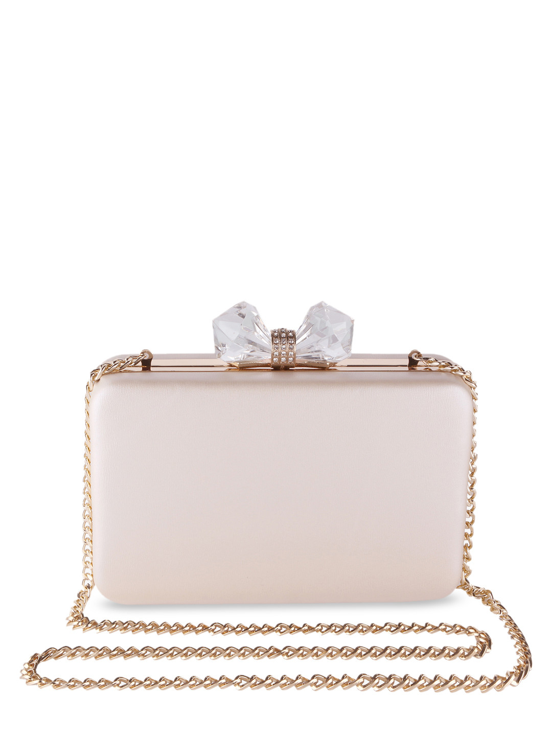 Vdesi White Solid Clutch