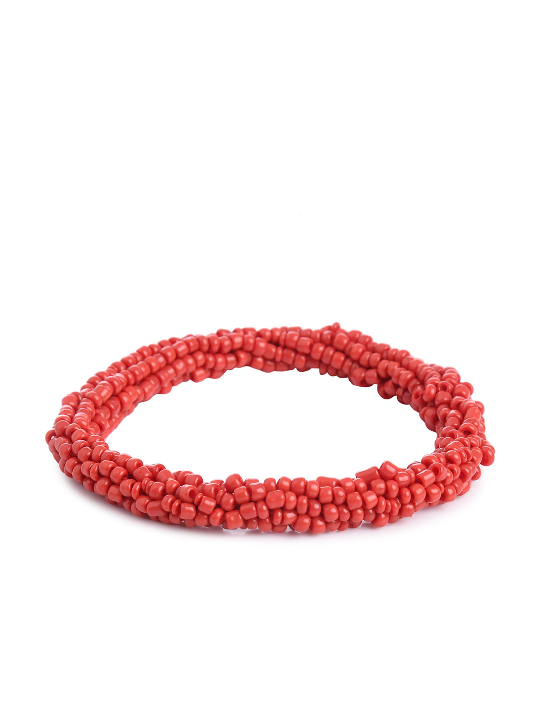 Bamboo Tree Jewels Red Elasticated Bracelet