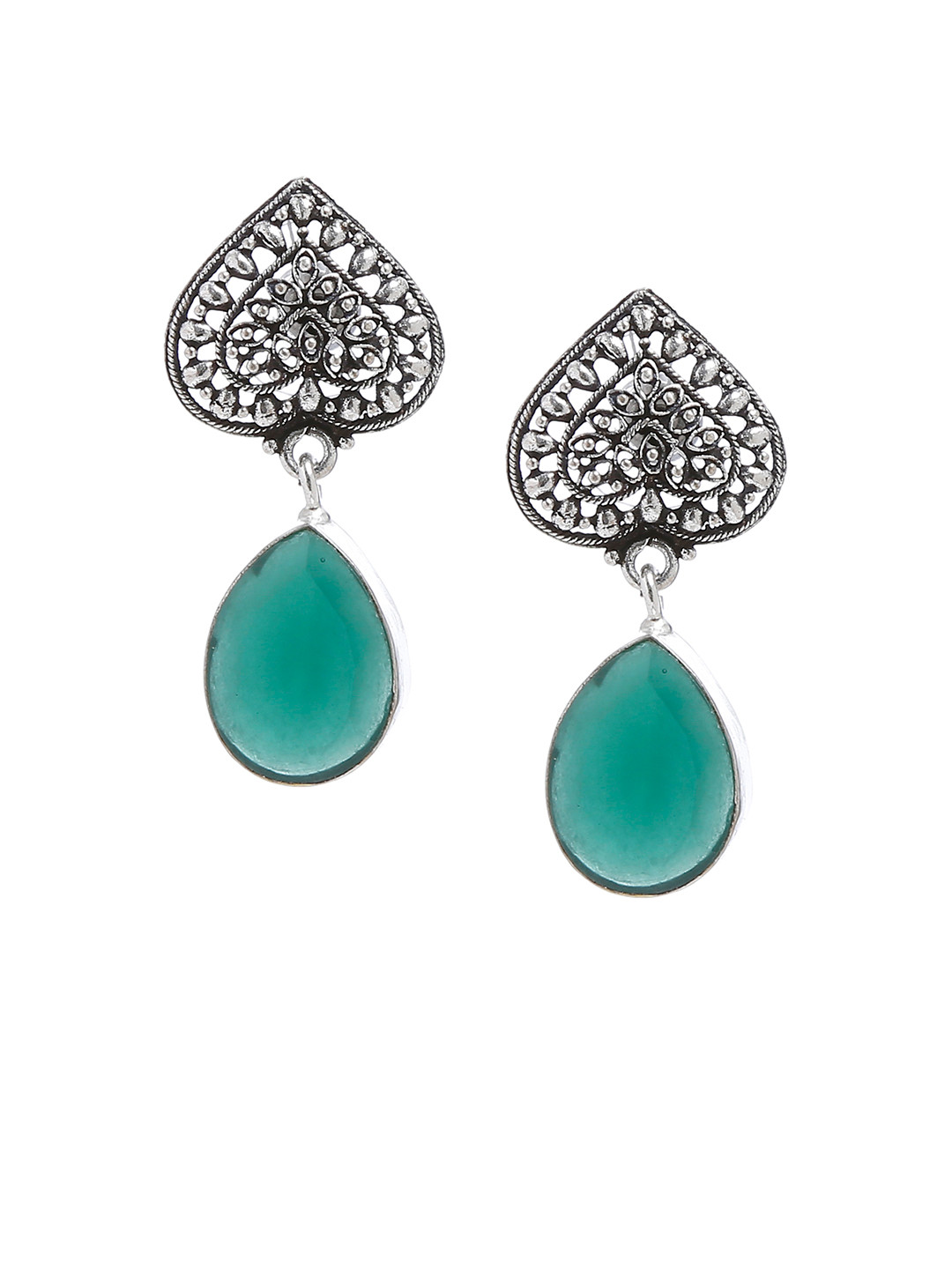 Bamboo Tree Jewels Green Contemporary Drop Earrings