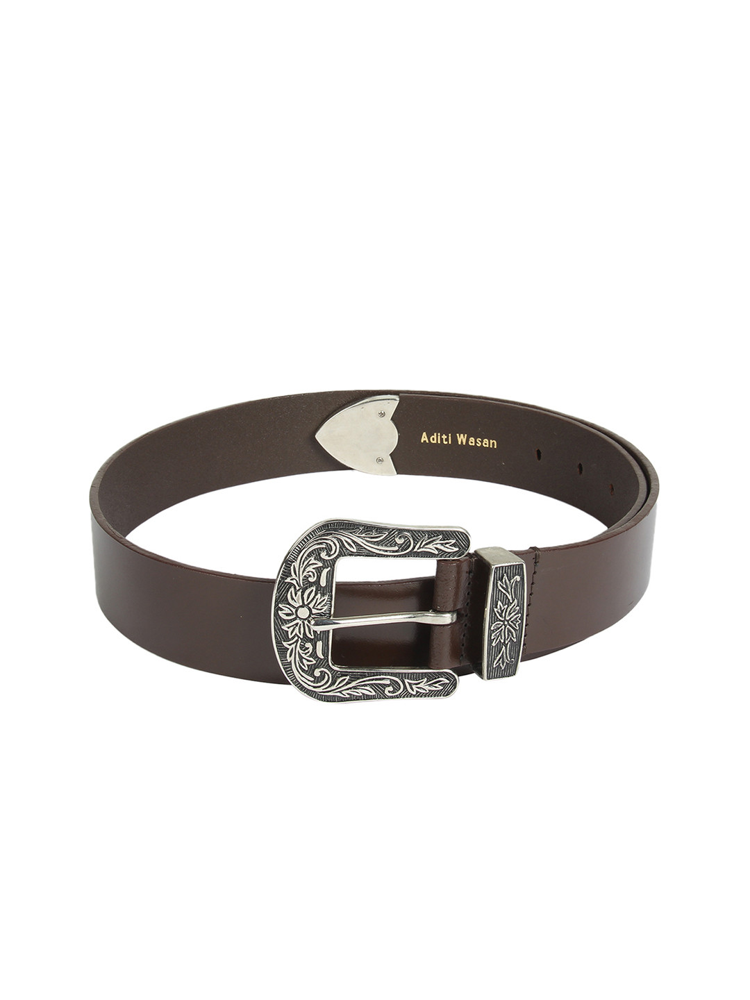 Aditi Wasan Men Brown Leather Solid Belt