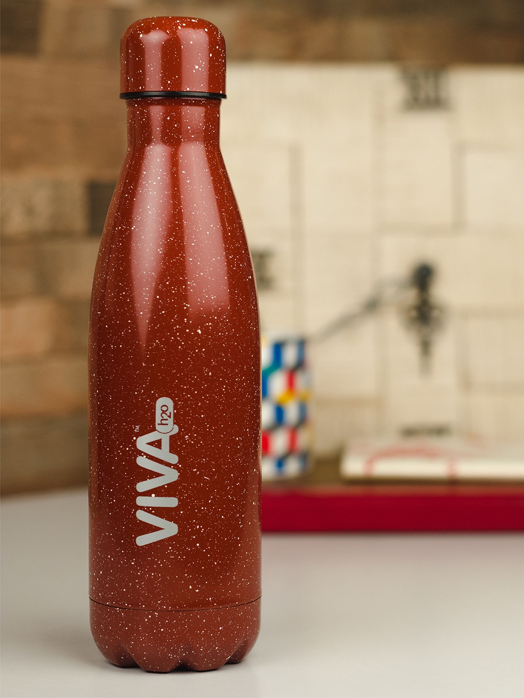 VIVA h2o Red Printed Stainless Steel Vaccum Insulated Water Bottle 500 ml