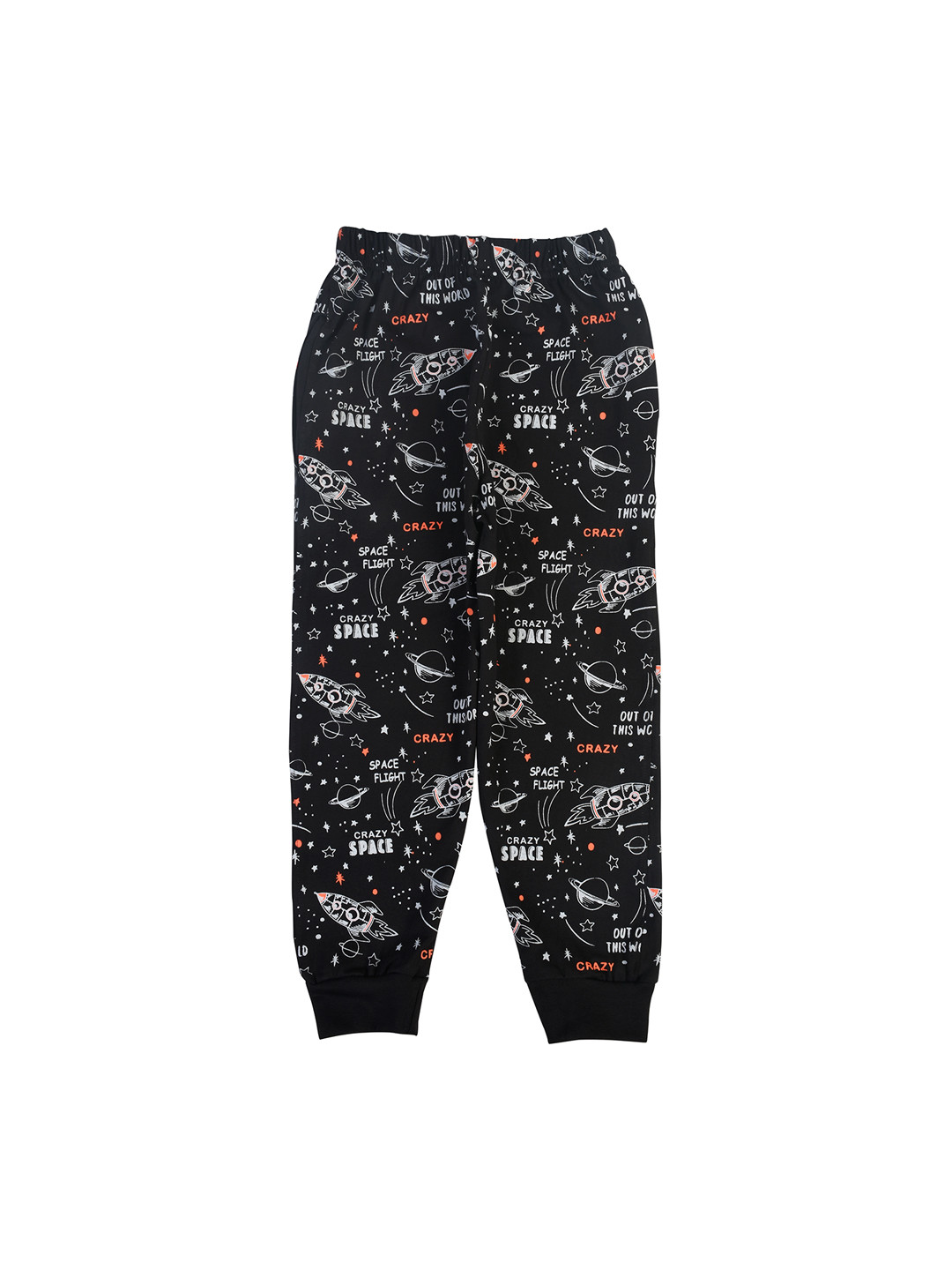 CRAZYPENGUIN Boys Black & White Conversational Printed Pure Cotton Joggers