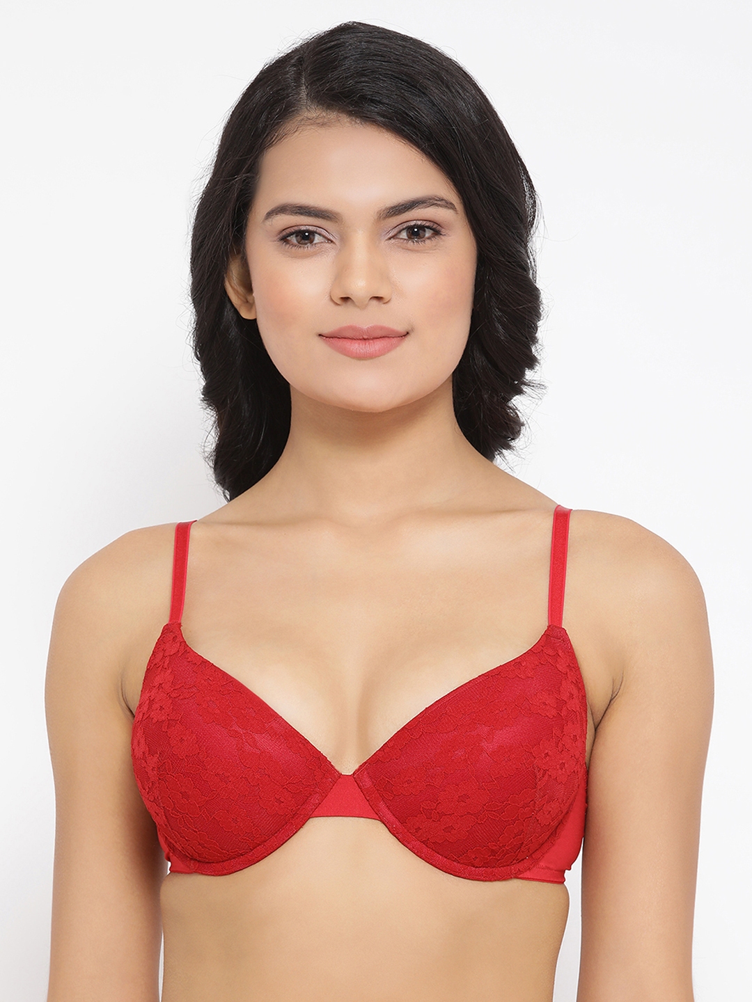 Buy Clovia Level 2 Push-Up Padded Underwired Demi Cup Heart Print Bra in  Teal Blue Online at Best Prices in India - JioMart.