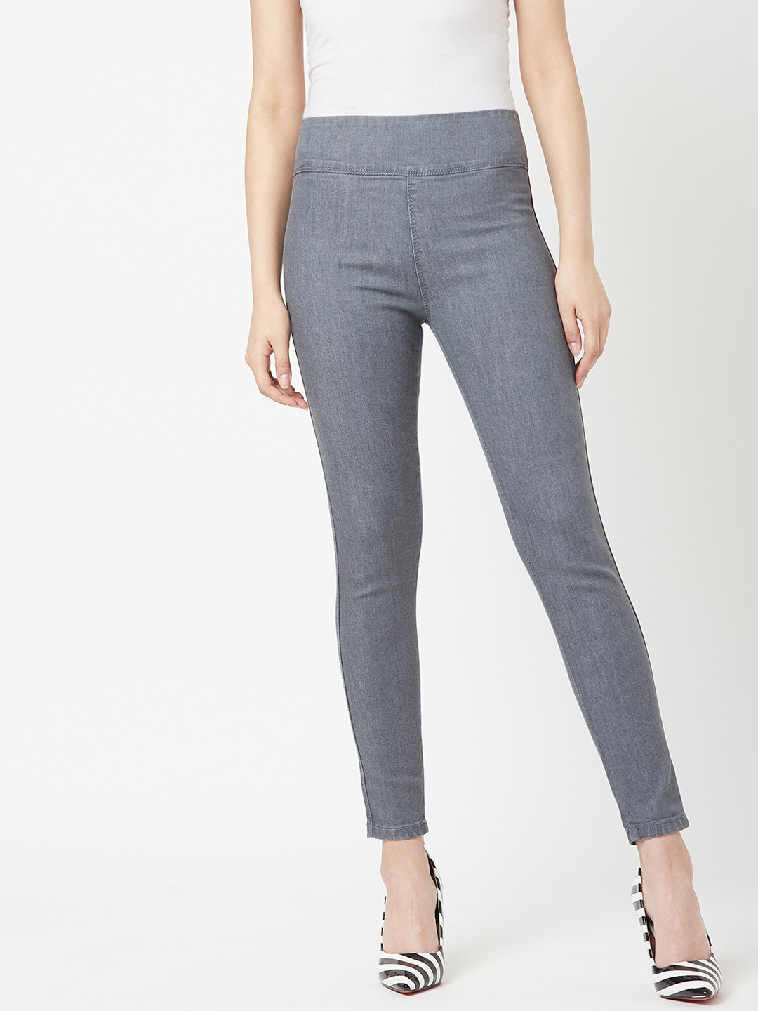 Miss Chase Women Grey Denim Jeggings