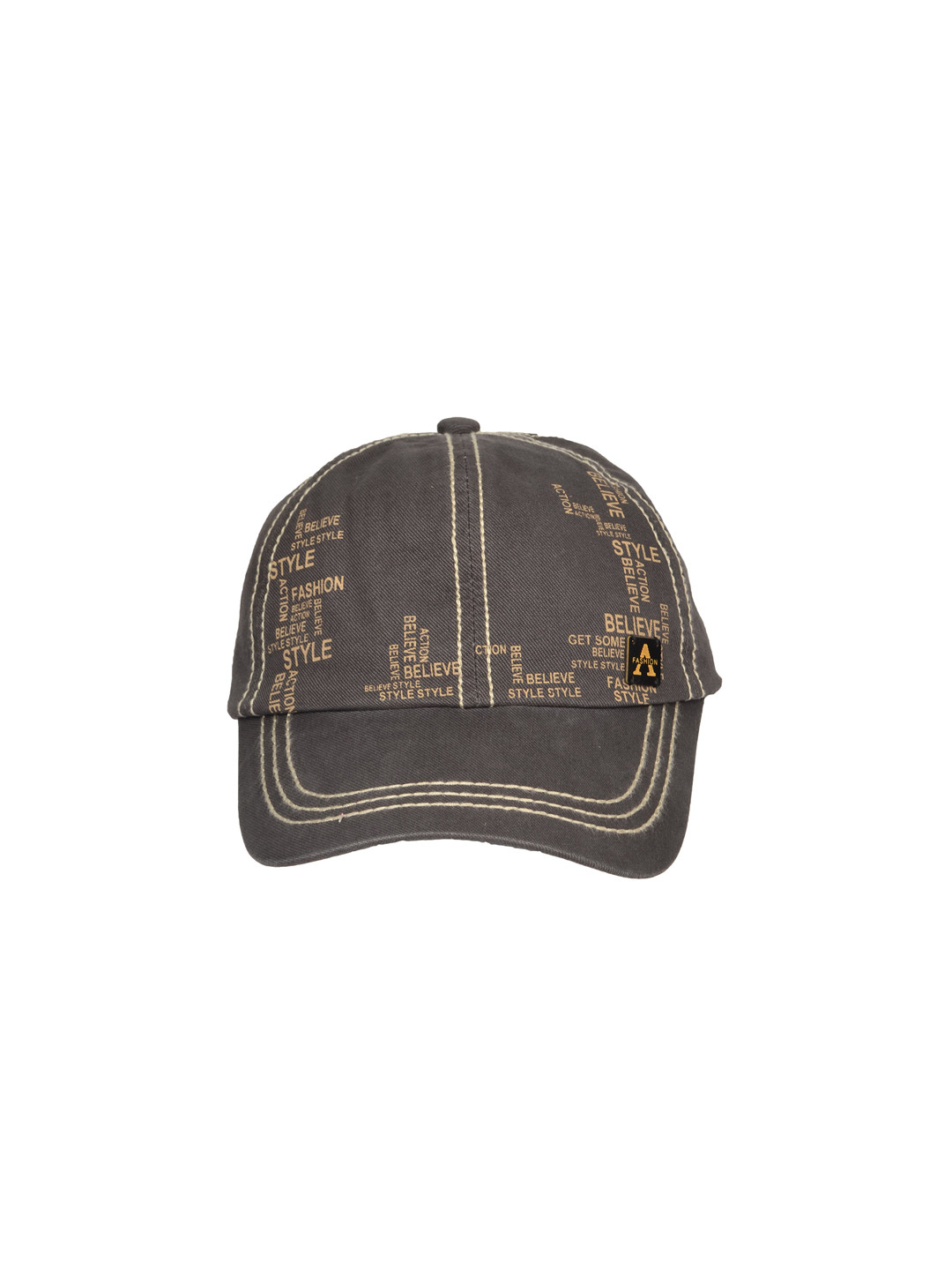 FabSeasons Men Charcoal Grey Printed Baseball Cap