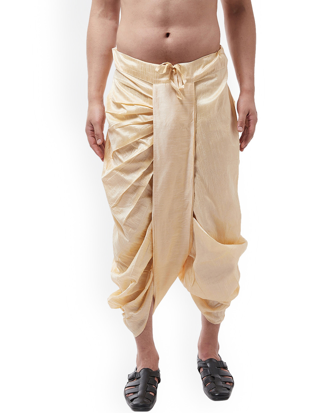 SOJANYA Men Beige Solid Stitched Dhoti