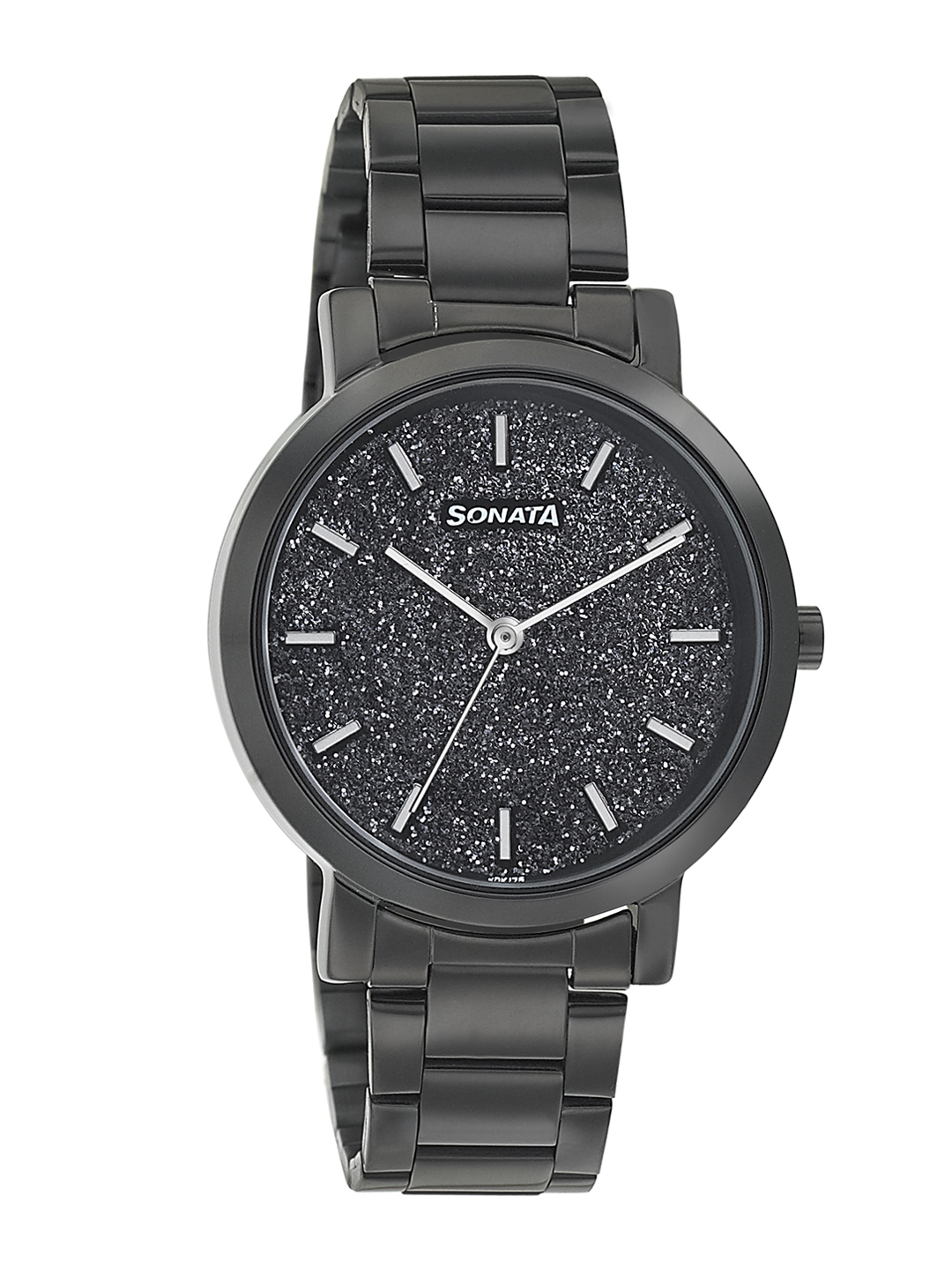 Sonata black chain watch online