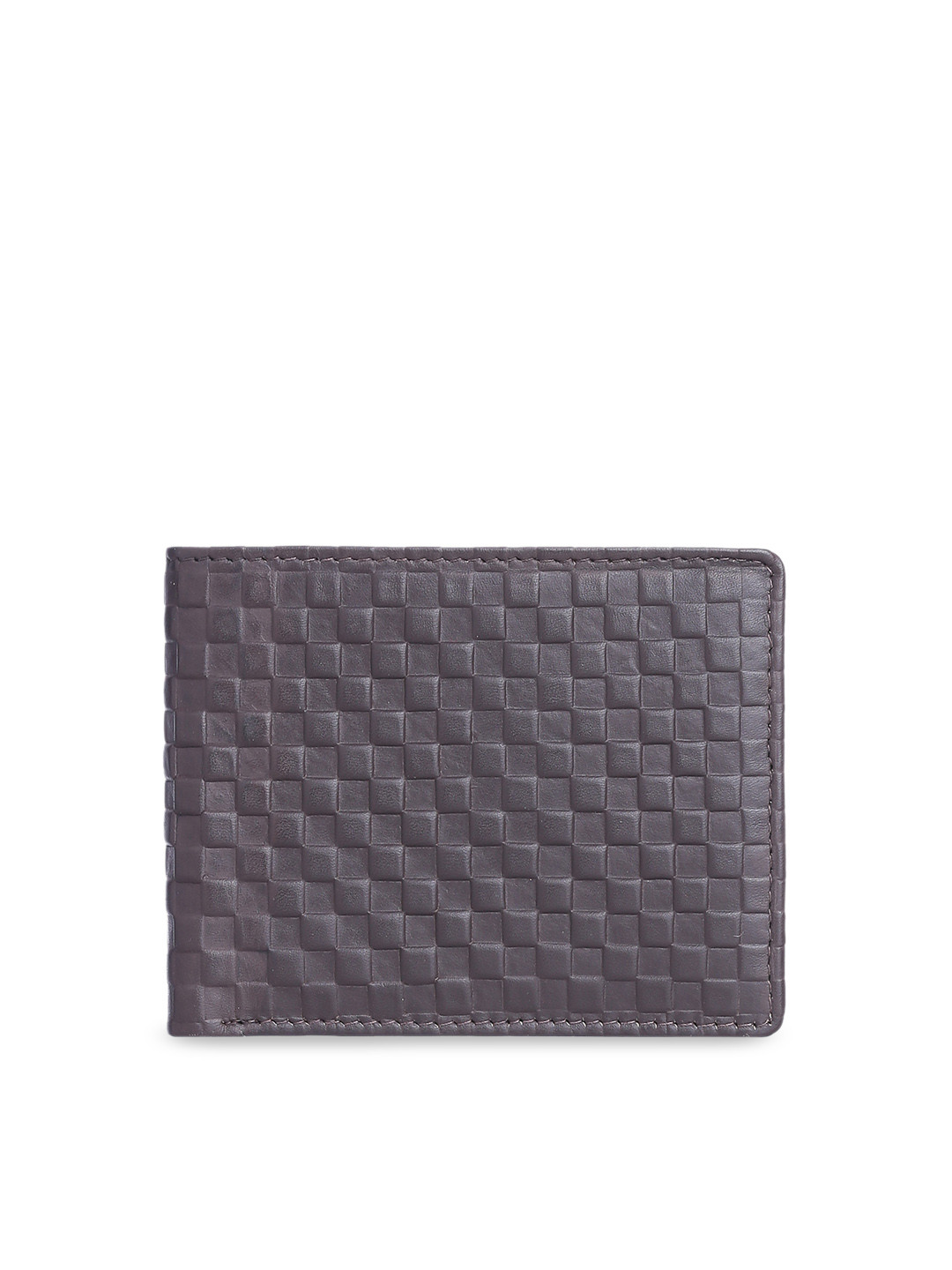 Kara Men Coffee Brown Leather Textured Two Fold Wallet