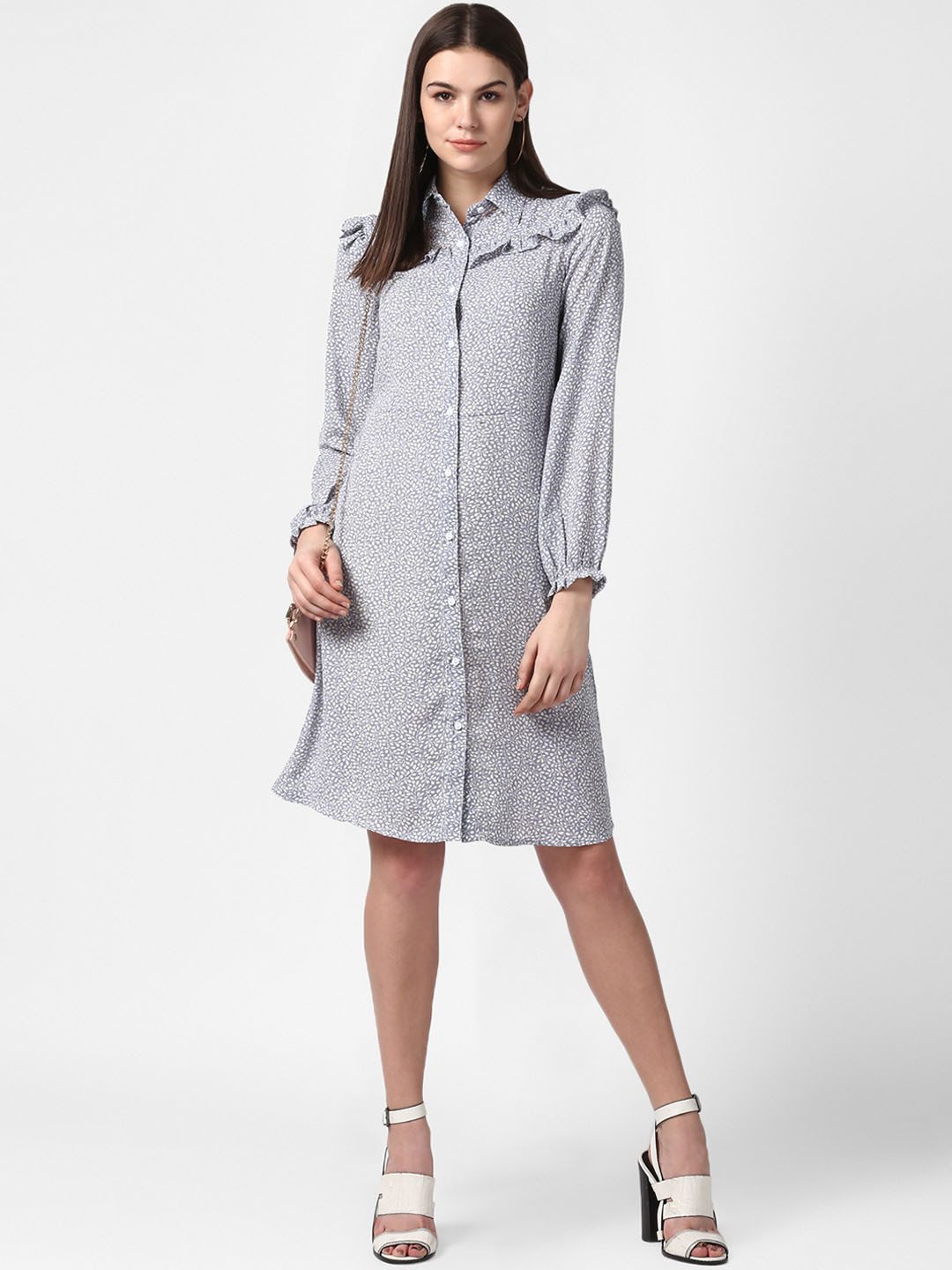 StyleStone Women Blue Printed Shirt Dress