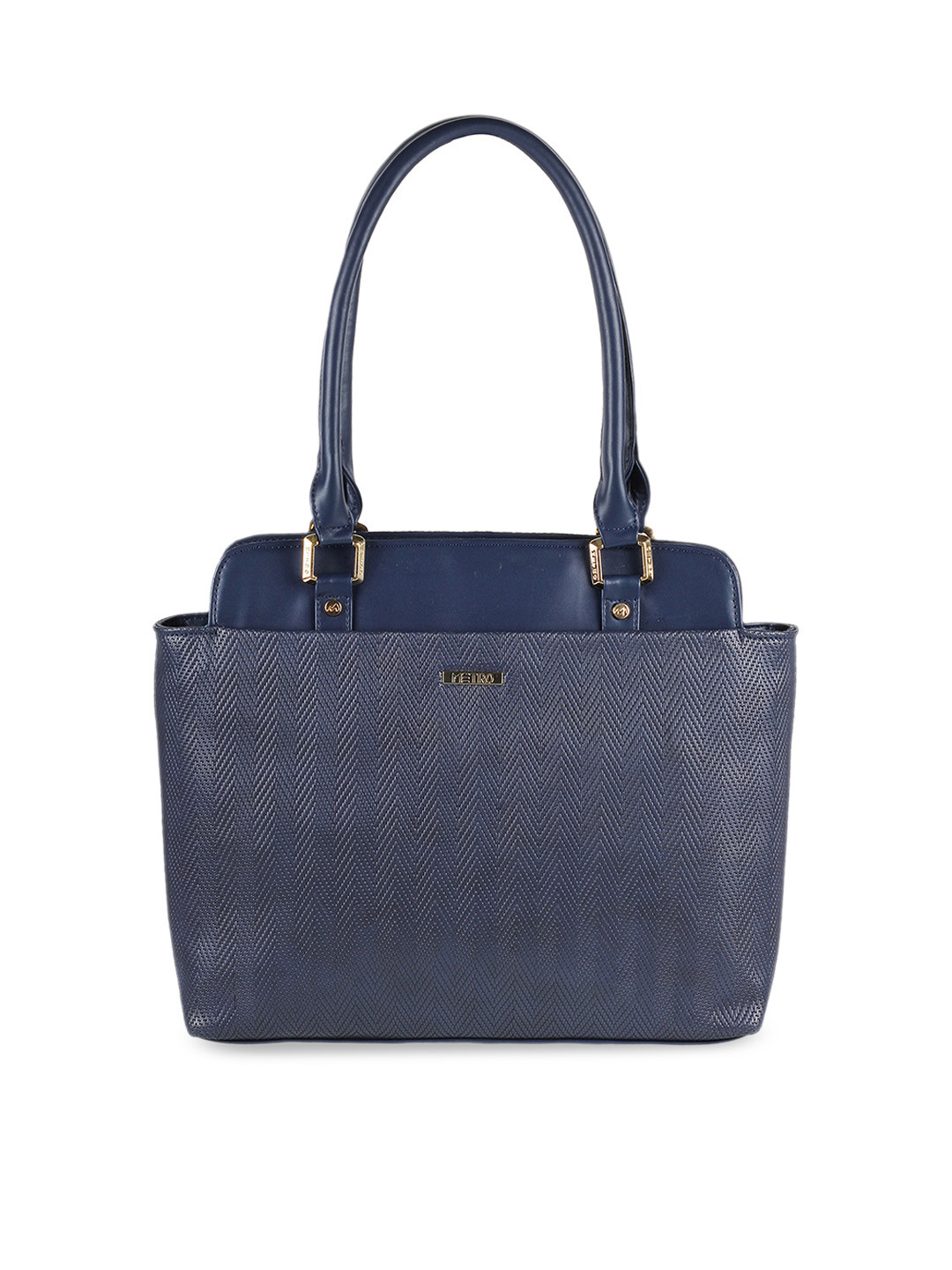 Metro Blue Textured Shoulder Bag