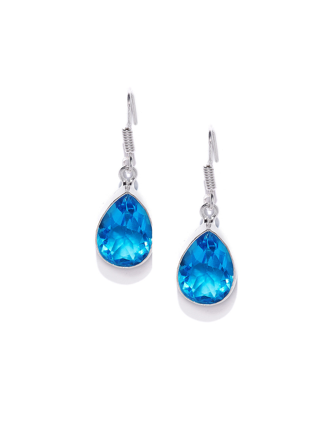 Bamboo Tree Jewels Blue Teardrop Shaped Drop Earrings