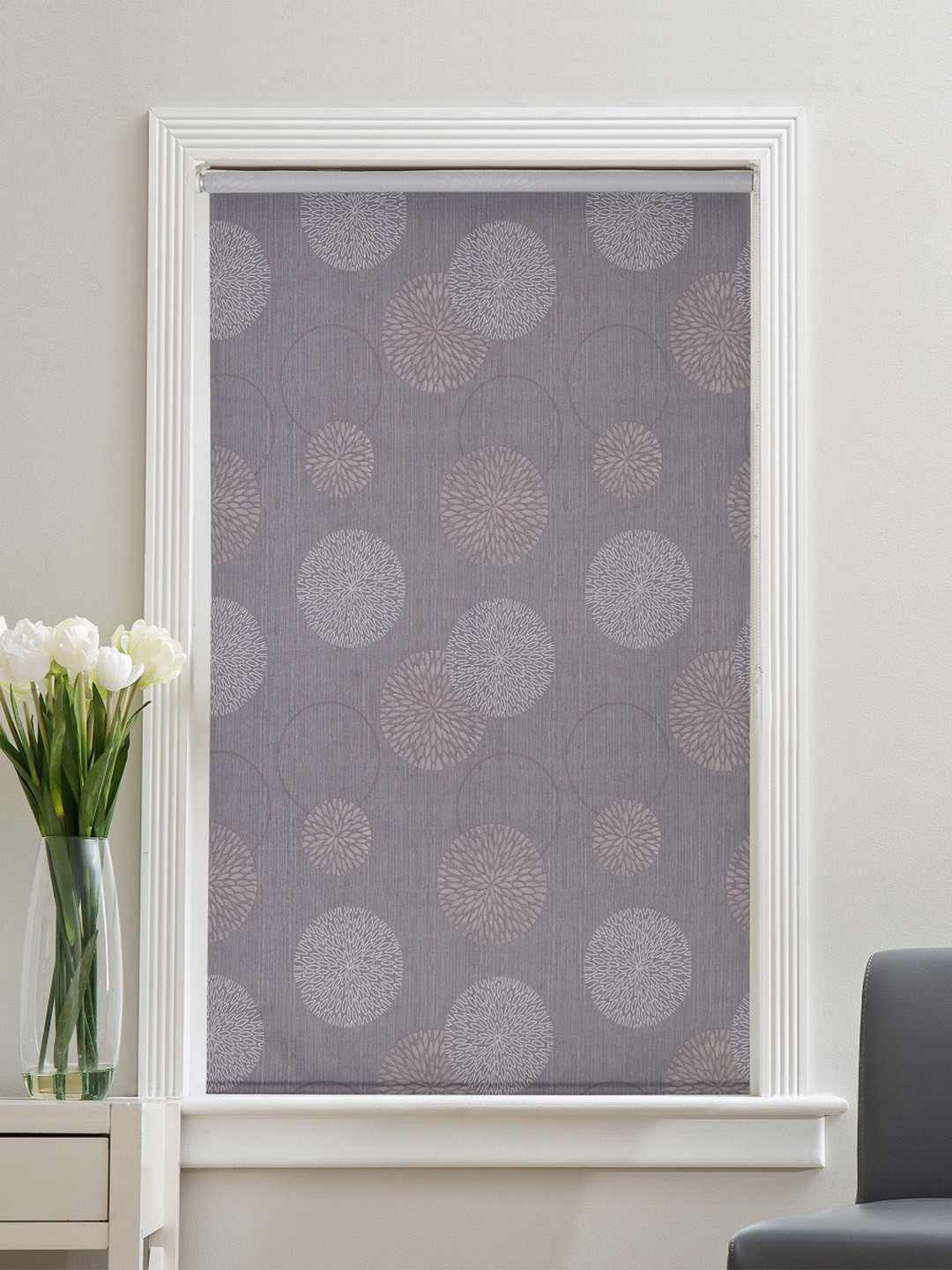 Deco Window Grey & Blue Single Room Darkening Blinds Curtain
