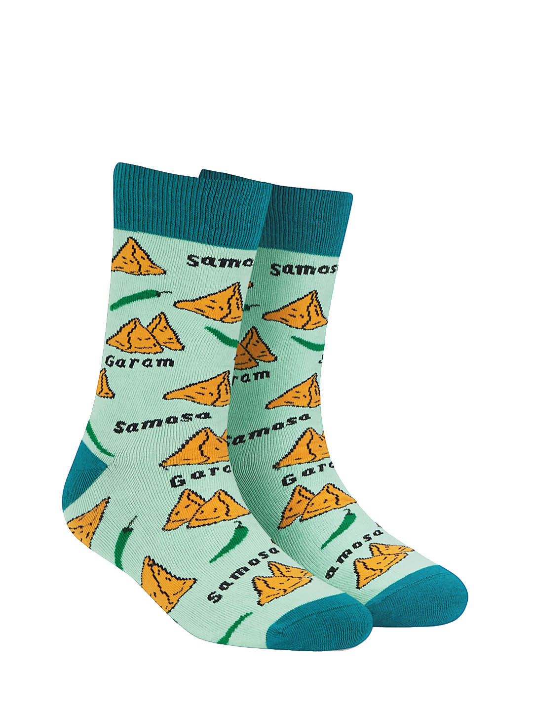 Dynamocks Unisex Green & Brown Patterned Calf-Length Socks