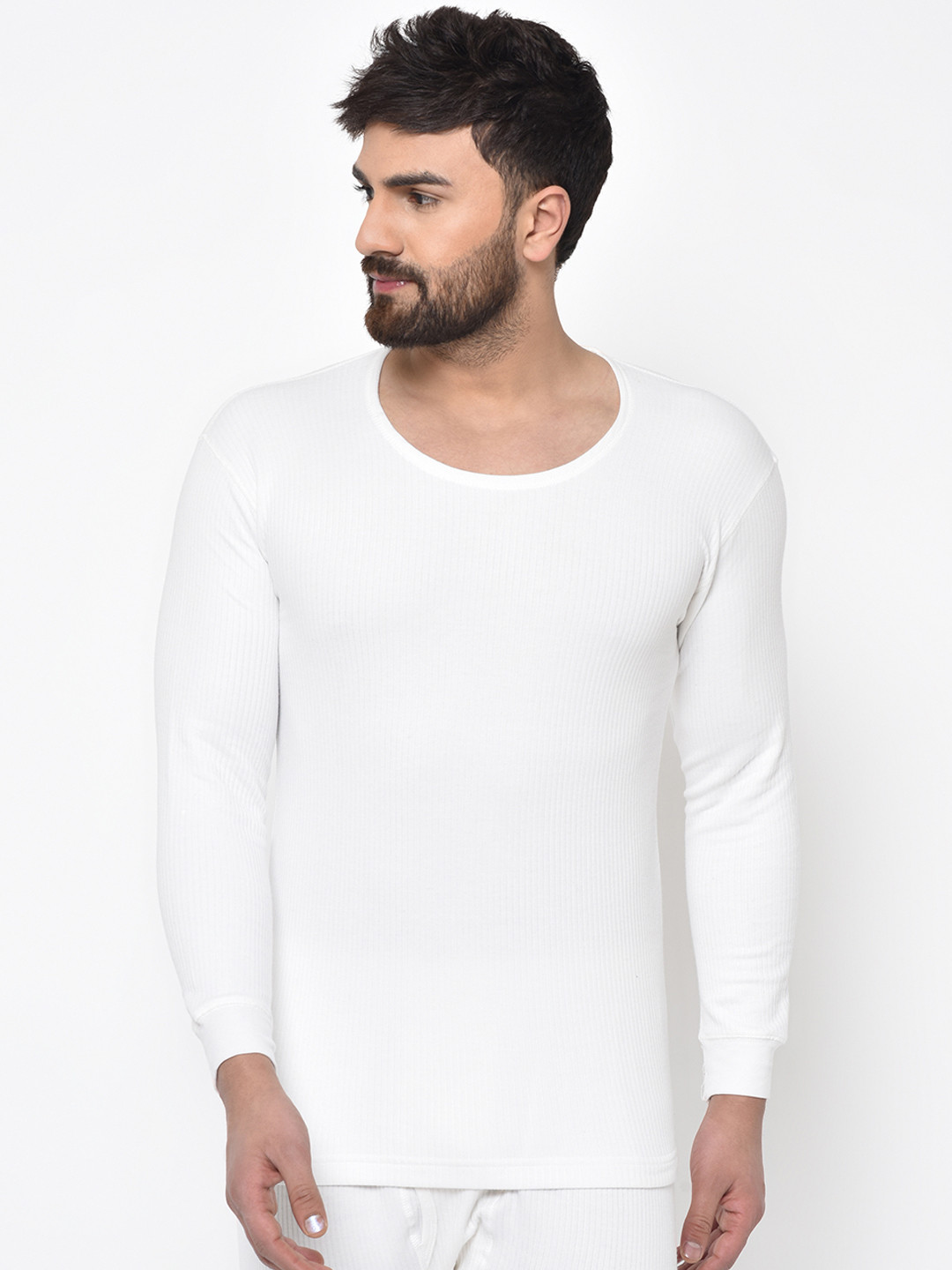 ARMISTO Men White Quilted Thermal Top AWMT02