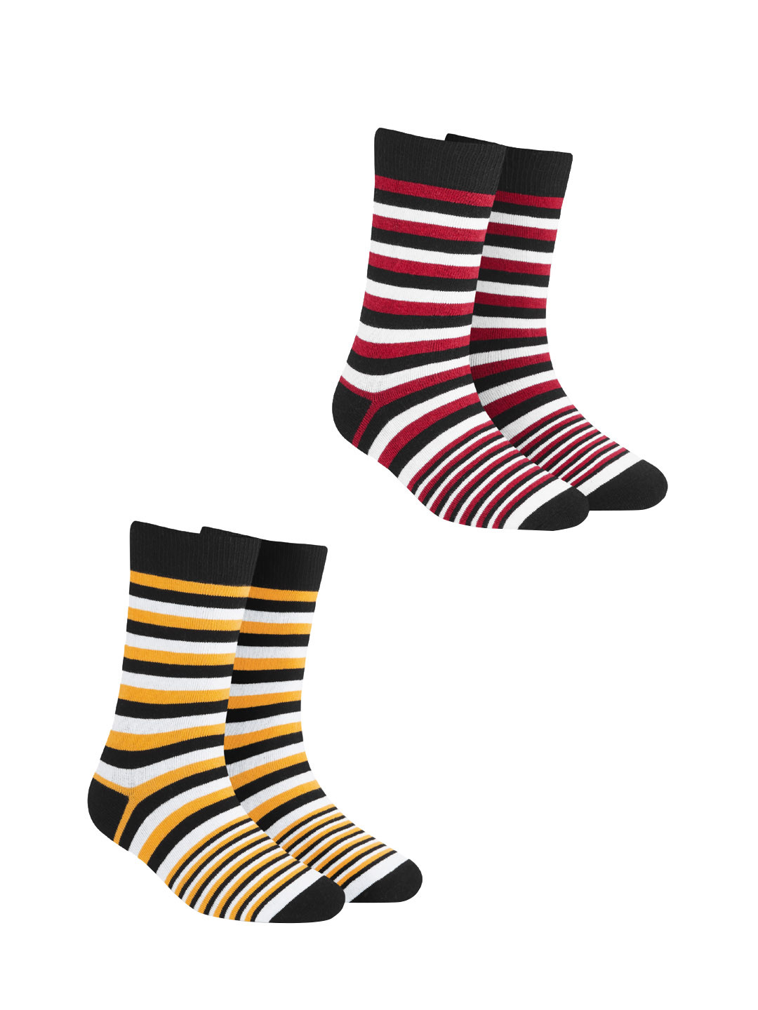 Dynamocks Unisex Pack of 2 Striped Calf-Length Socks