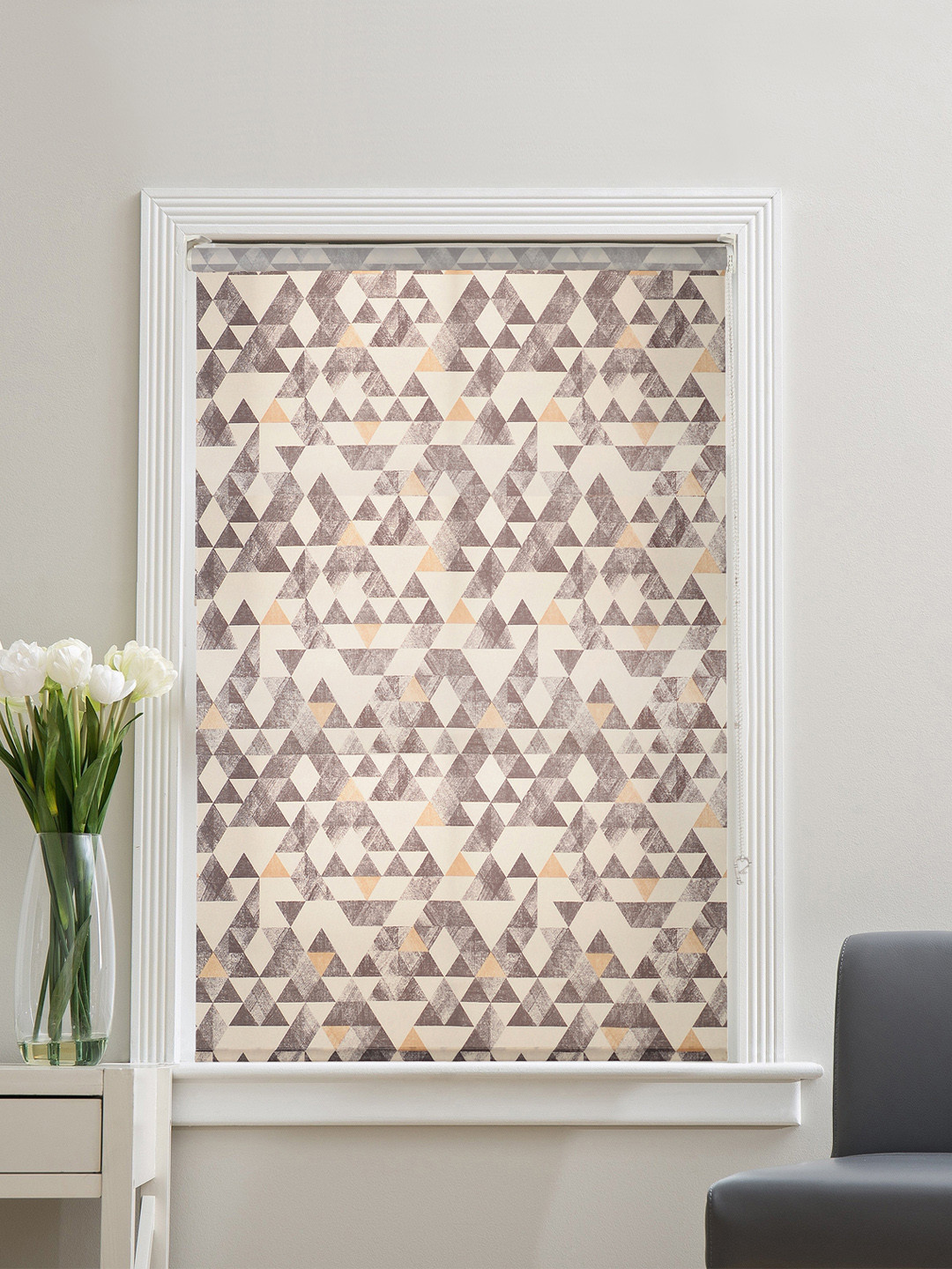 Deco Window Grey & Black Single Room Darkening Blind Curtain