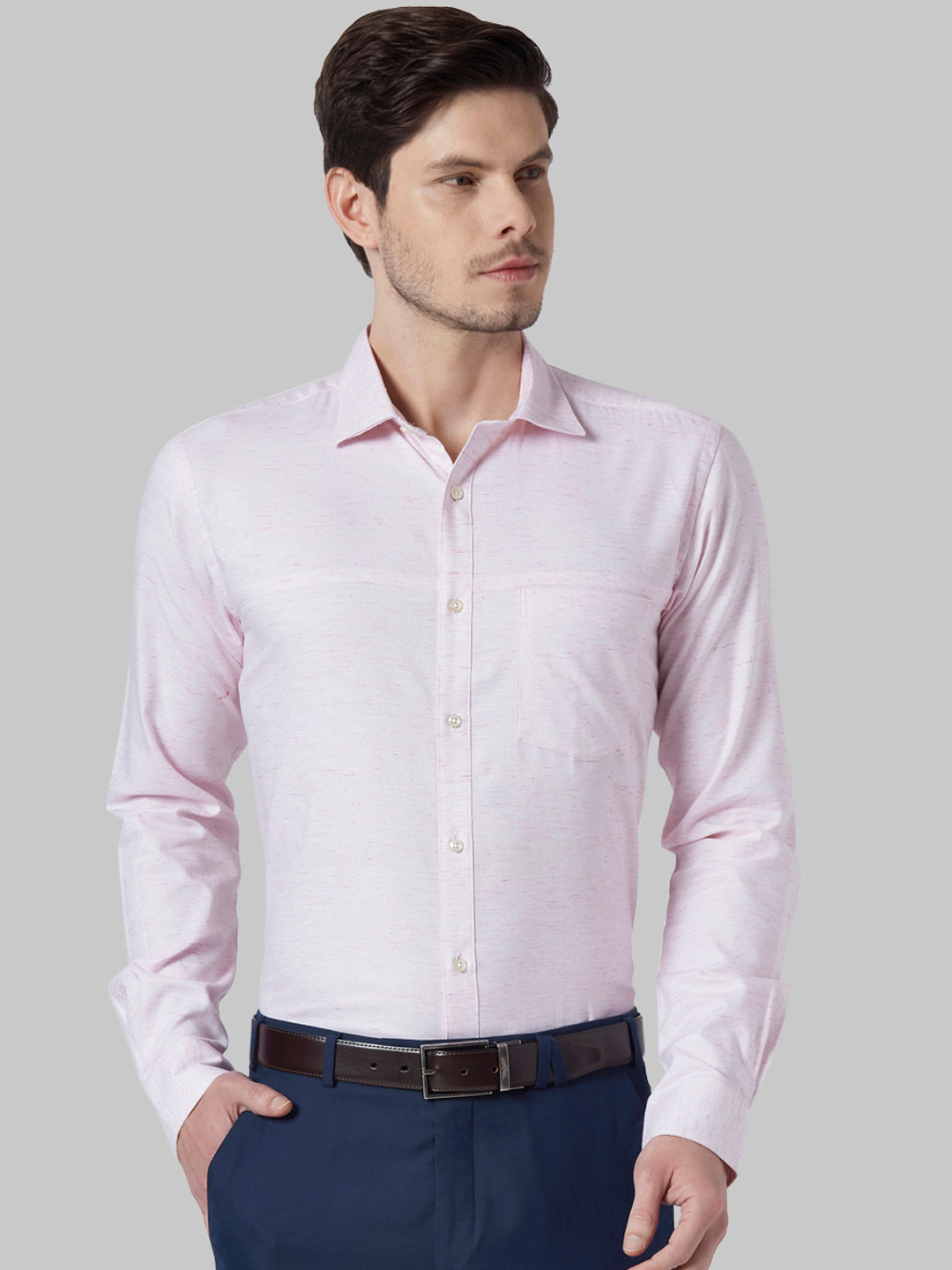 Park Avenue Men Pink Slim Fit Solid Formal Shirt