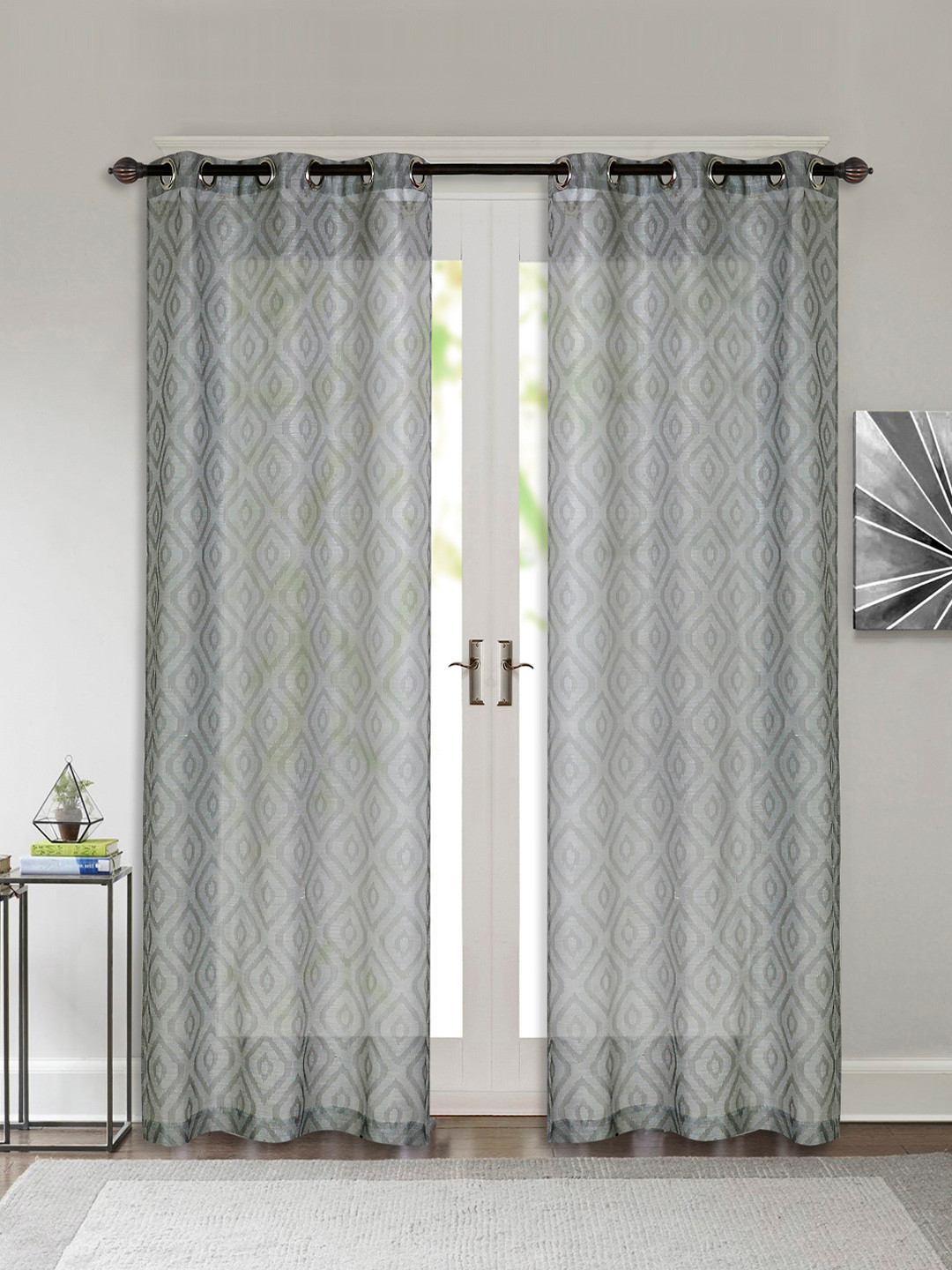 Deco Window Grey Set of 2 Door Curtains
