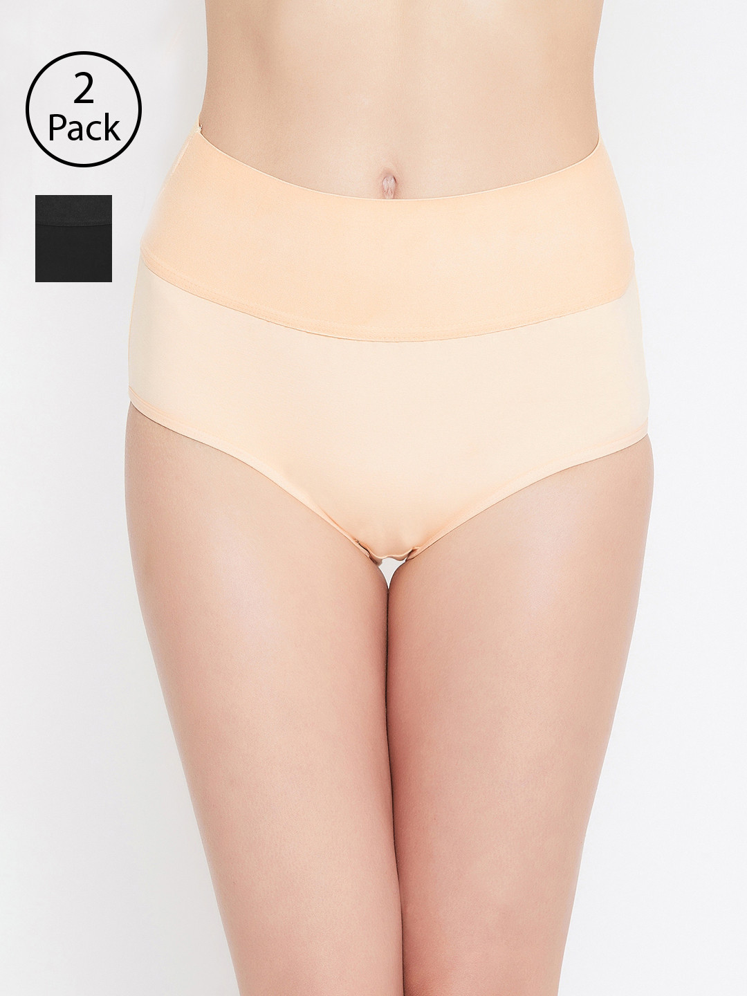 Leading Lady Women Pack of 2 Solid Tummy Shapers T-tuck-Skin