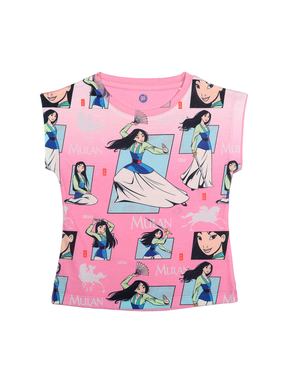 YK Disney Girls Pink Printed Top