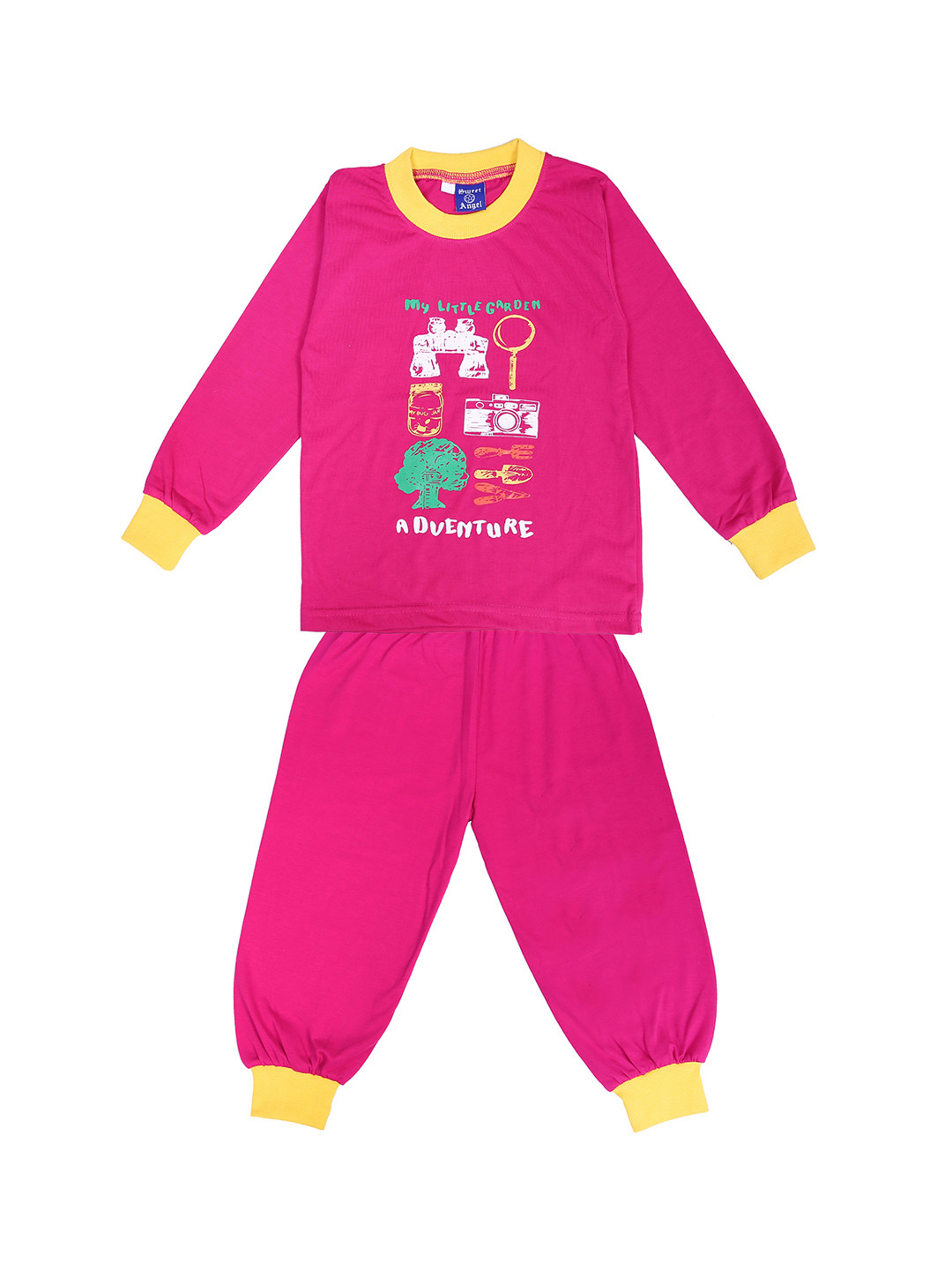 SWEET ANGEL Boys Pink Printed Night suit