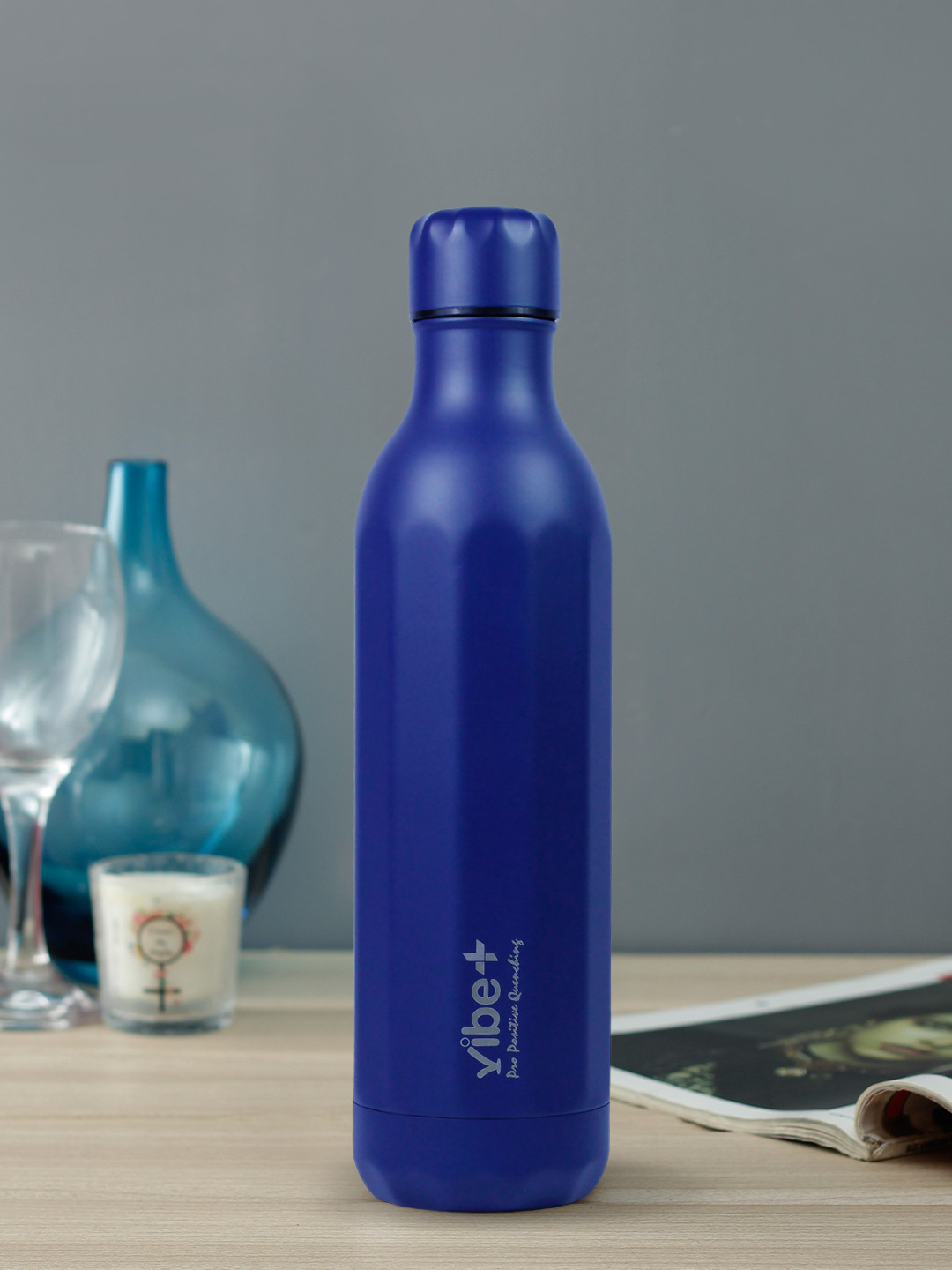 Vibe Plus Blue Stainless Steel Double Wall Vacuum Water Bottle - 500ml
