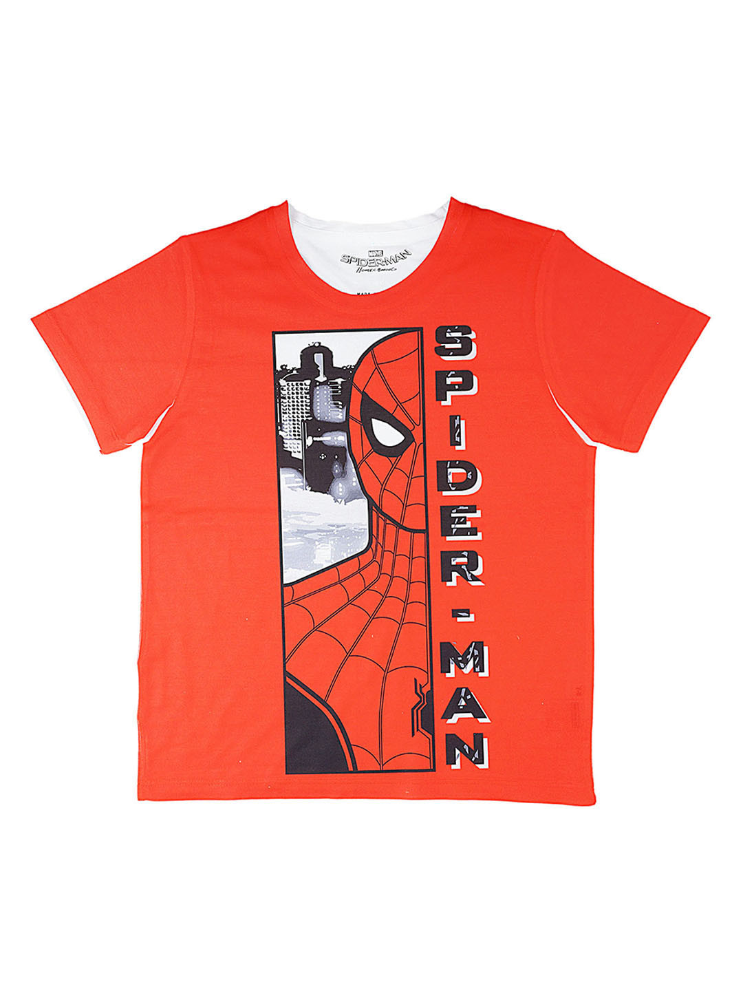 YK Marvel Boys Avengers Spiderman Red Printed Round Neck T-shirt
