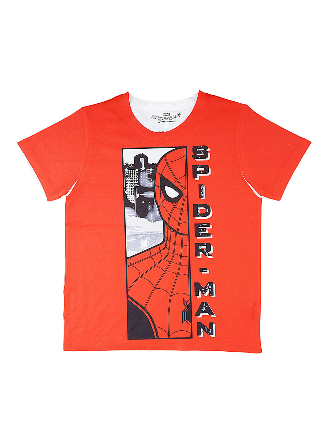 YK Marvel Boys Avengers Spiderman Red Printed Round Neck T-shirt