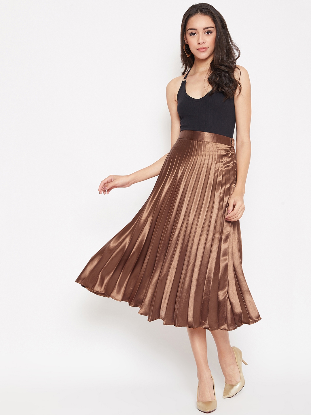 Pleated sales skirt myntra