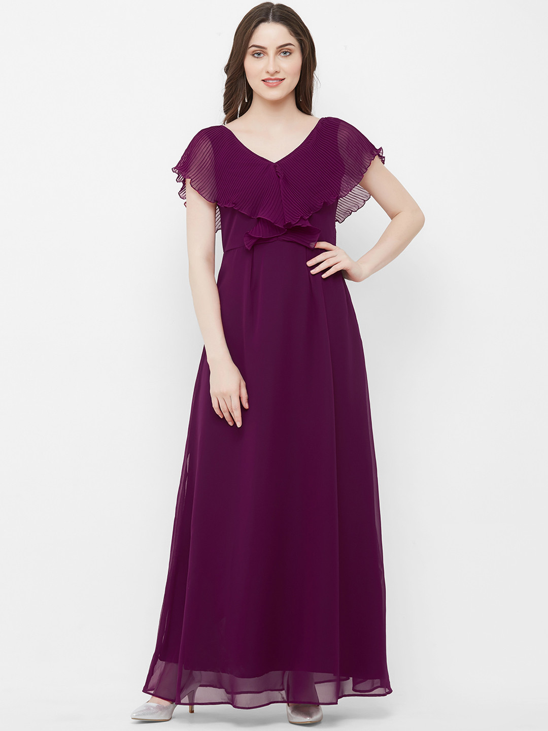 MISH Purple V-Neck Maxi Dress