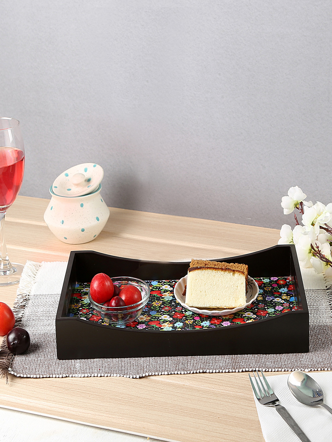 Crayton Multicolored MDF Medium Rectangular Serving Tray