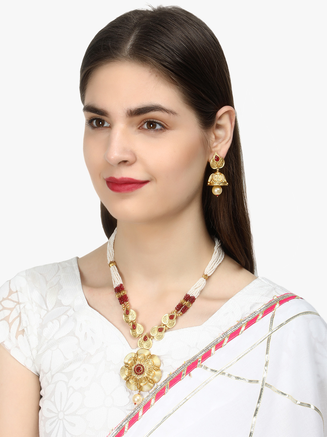 Adwitiya Collection Gold-Plated Antique Necklace