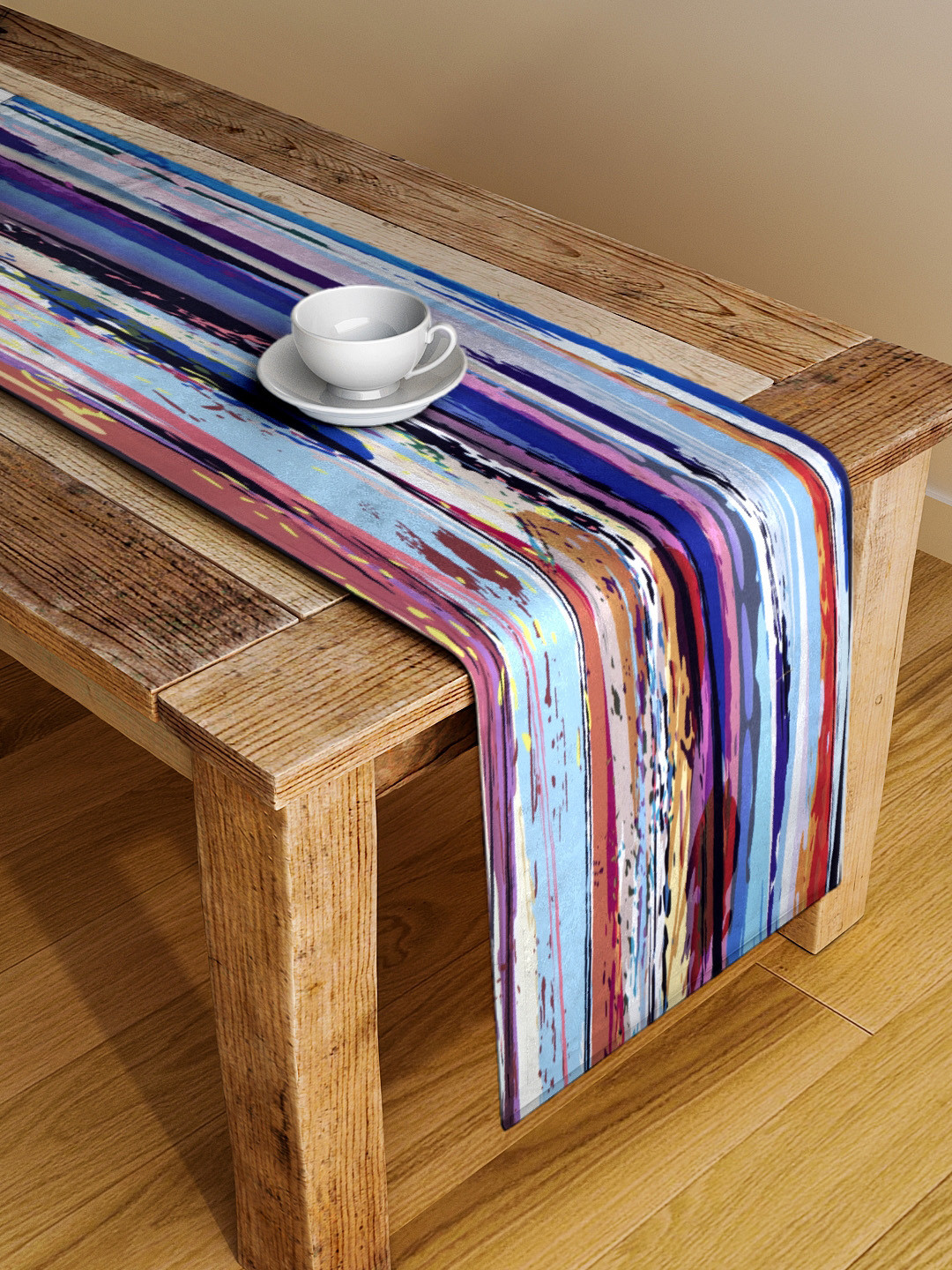 Alina decor Blue & Black Digital Printed Table Runner