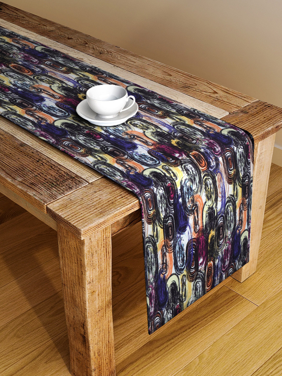 Alina decor Black & Blue Digital Printed Table Runner