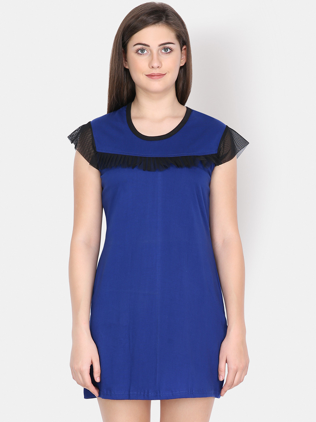 Klamotten Blue Solid Sleep Shirt