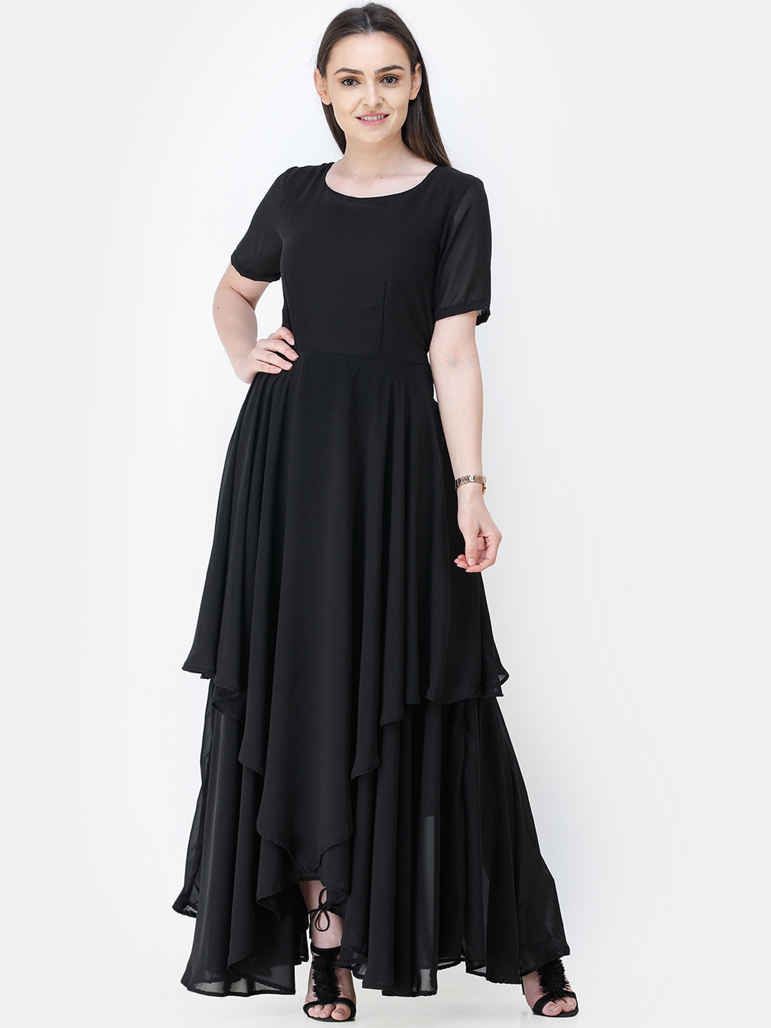 Buy SCORPIUS Women Black Solid Maxi Dress Dresses for Women 11288414 Myntra