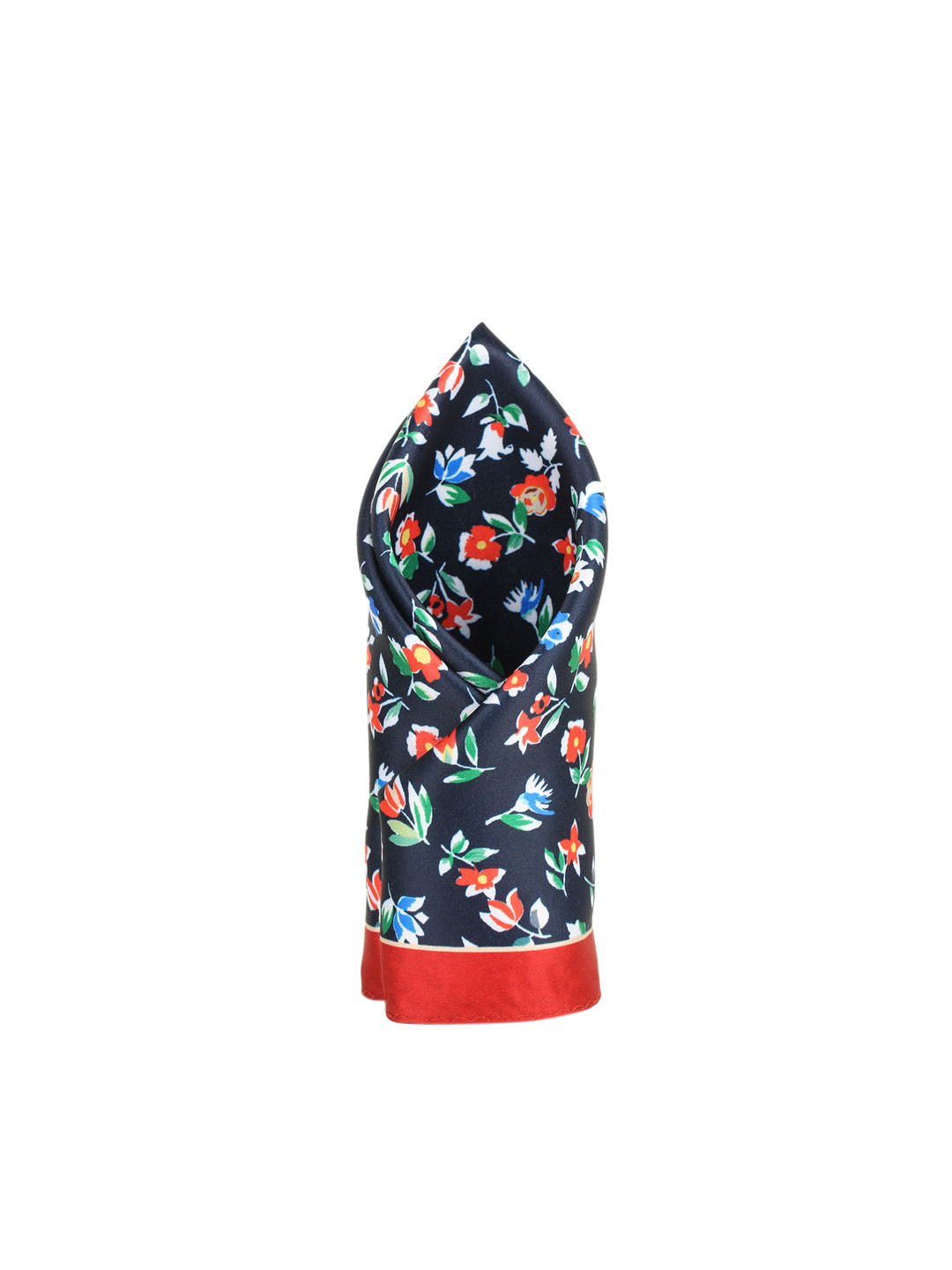 Alvaro Castagnino Men Navy Blue & Red Printed Pocket Square