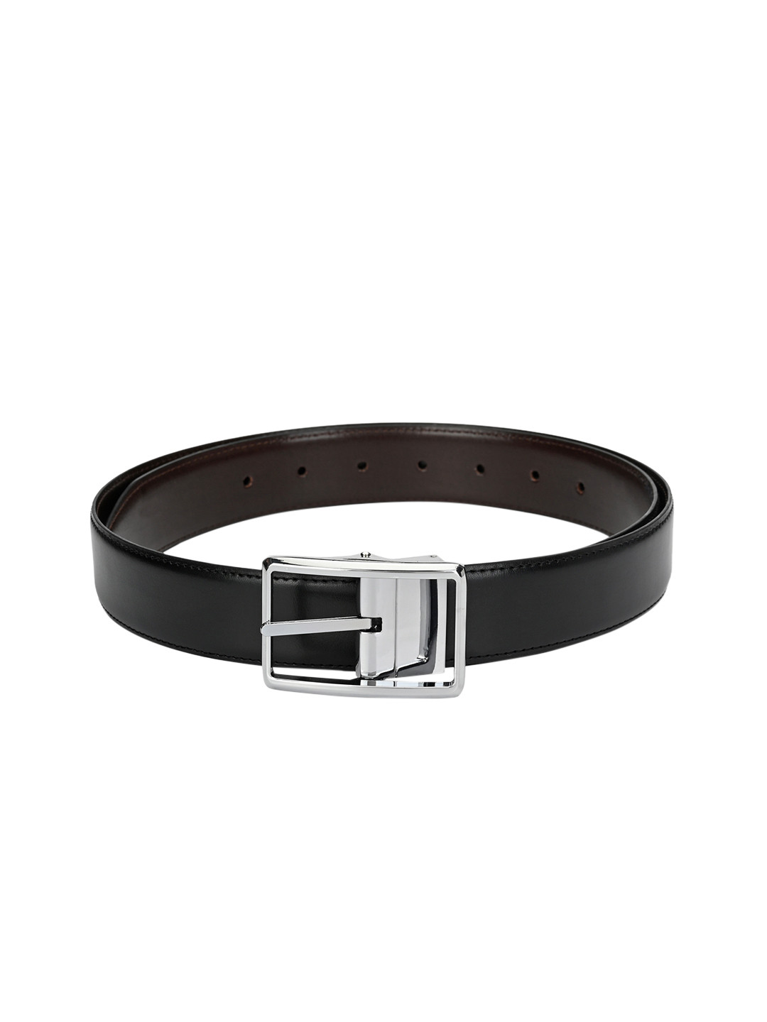 Calvadoss Men Black Solid Reversible Belt
